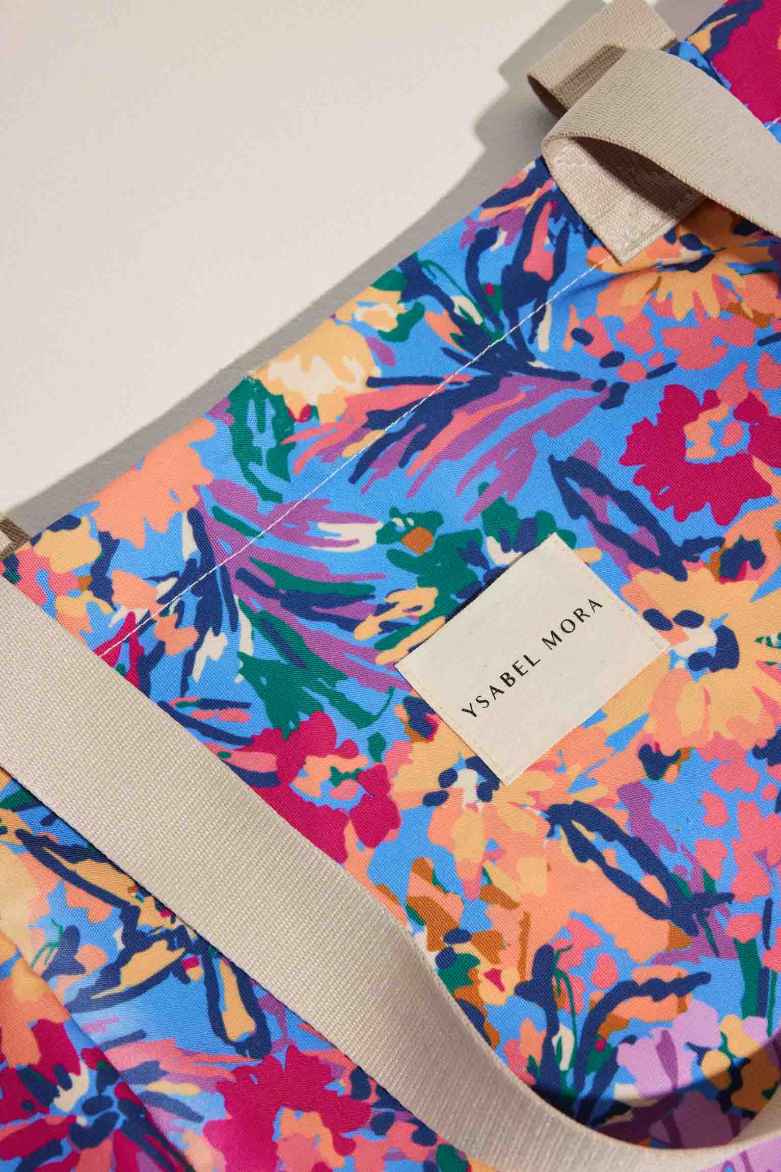 Bolso de playa con estampado floral y cierre magnético - Ysabel Mora
