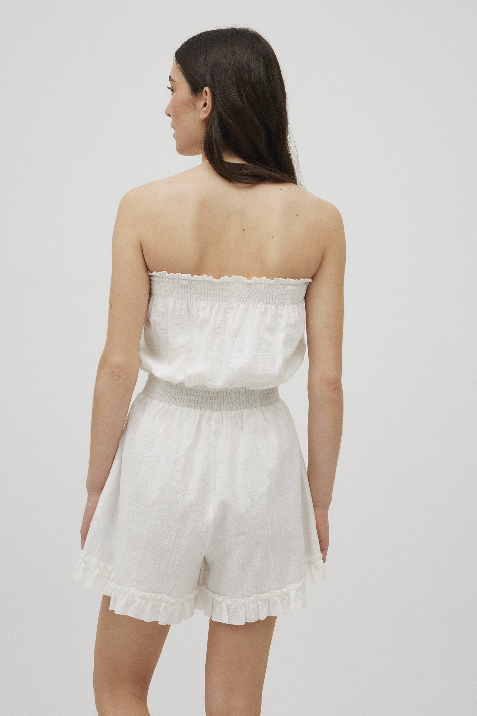 Combinaison courte en coton à bretelles amovibles