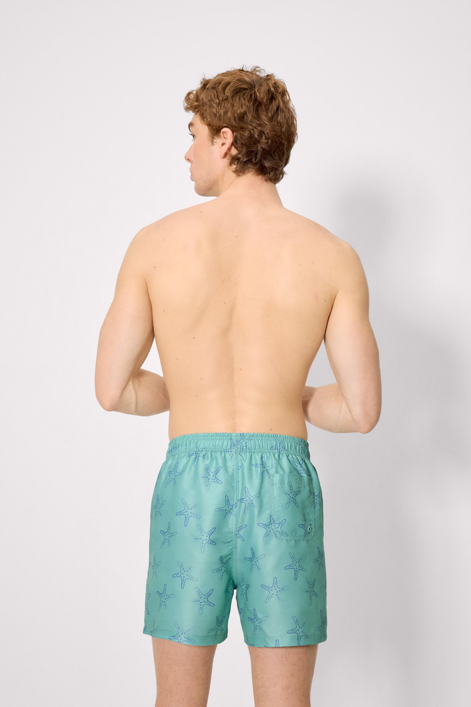 Maillot de bain une pièce à imprimé étoiles de mer vertes