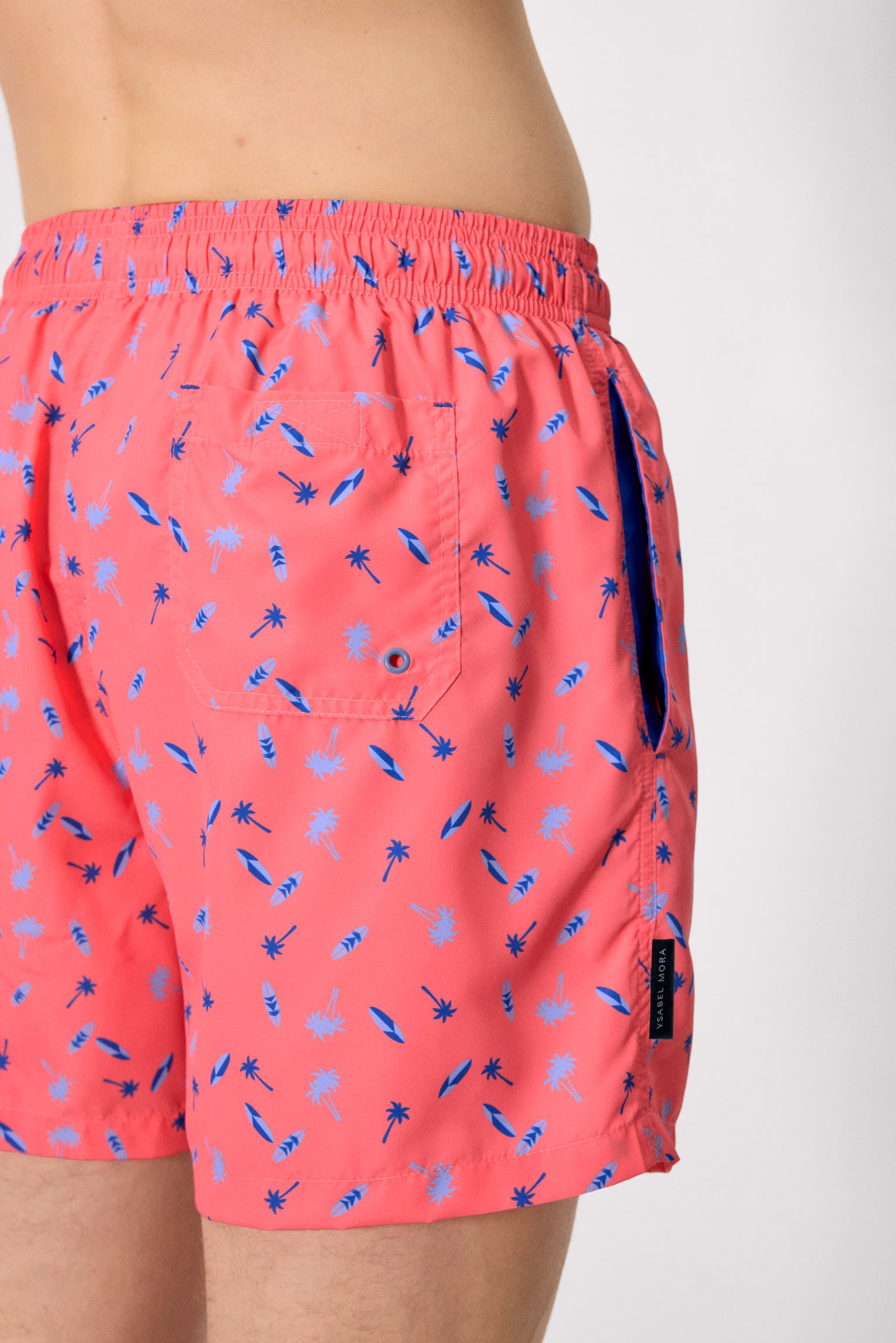 Maillot de bain une pièce à imprimé palmiers et planches de surf