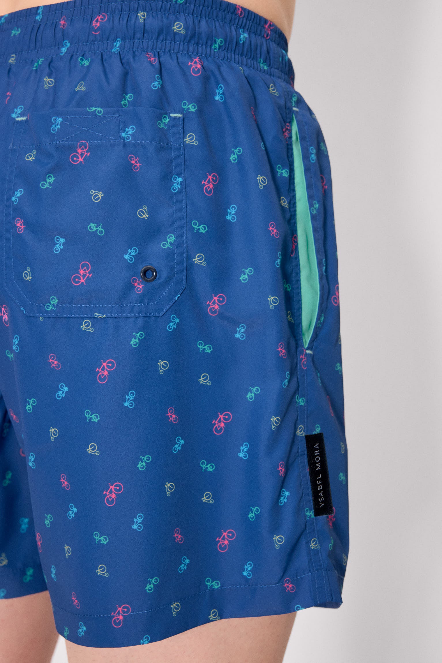 maillot de bain une pièce bleu à imprimé vélo