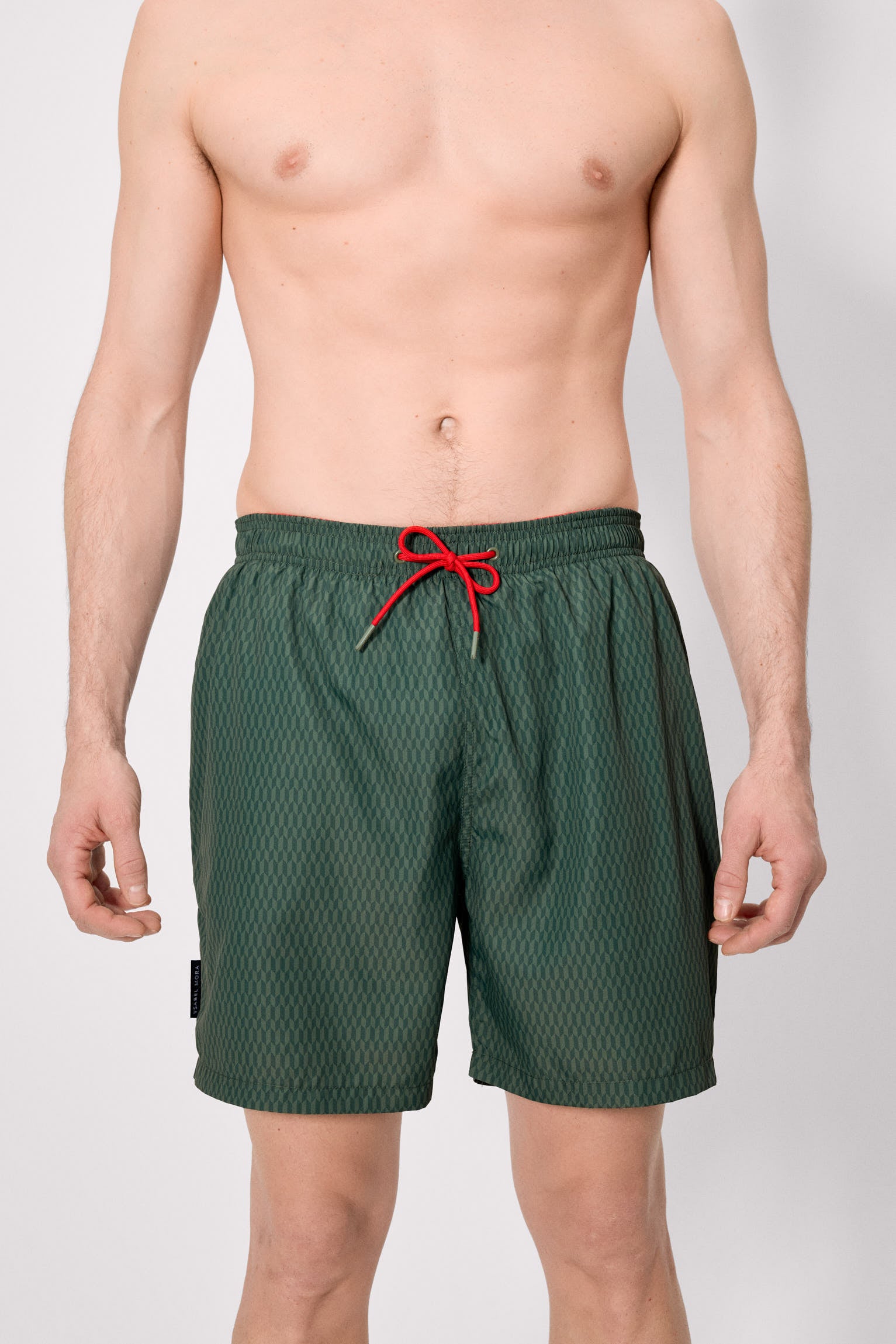 Maillot de bain long à imprimé ethnique vert