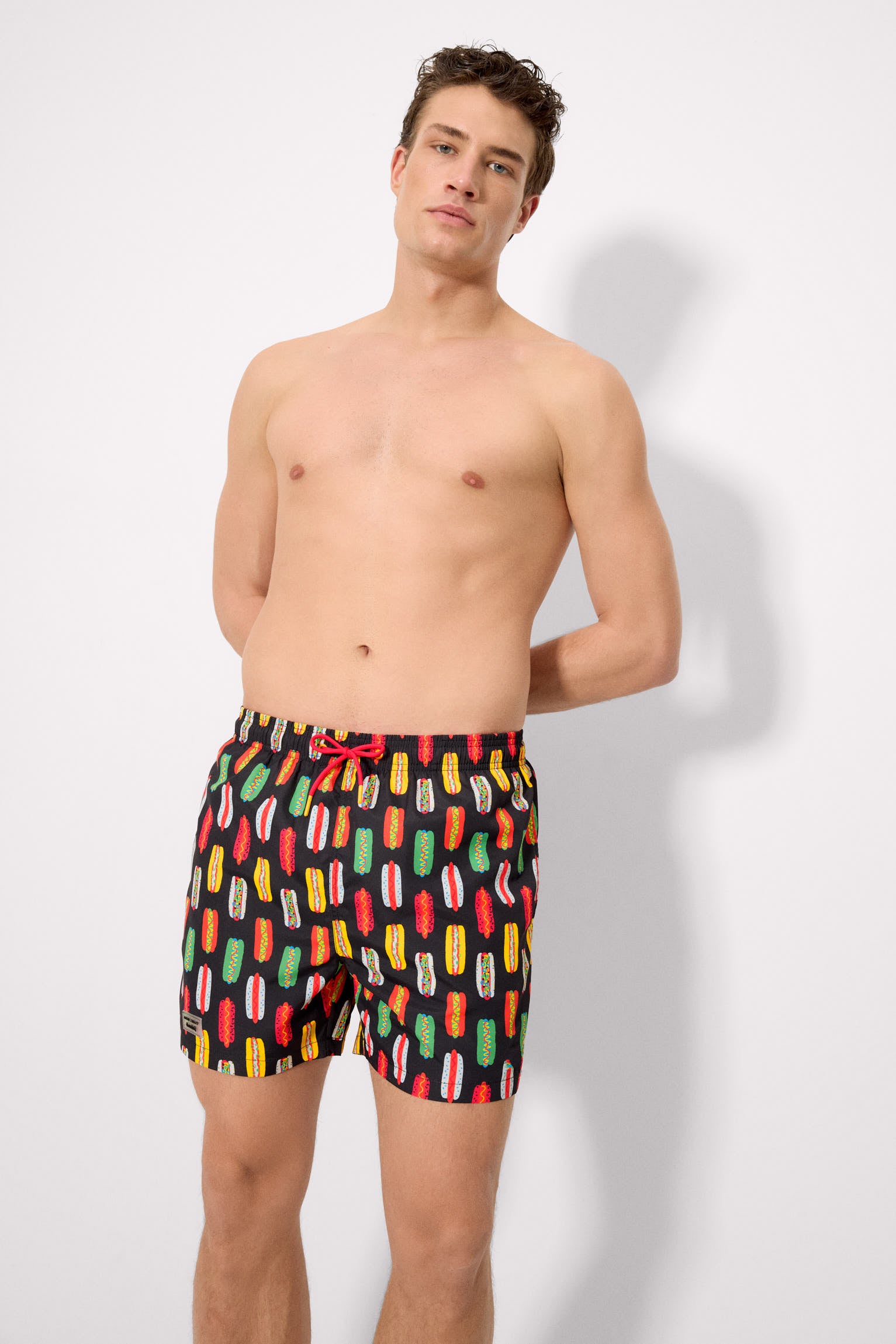 Maillot de bain taille moyenne imprimé hot-dog multicolore Sockarrats