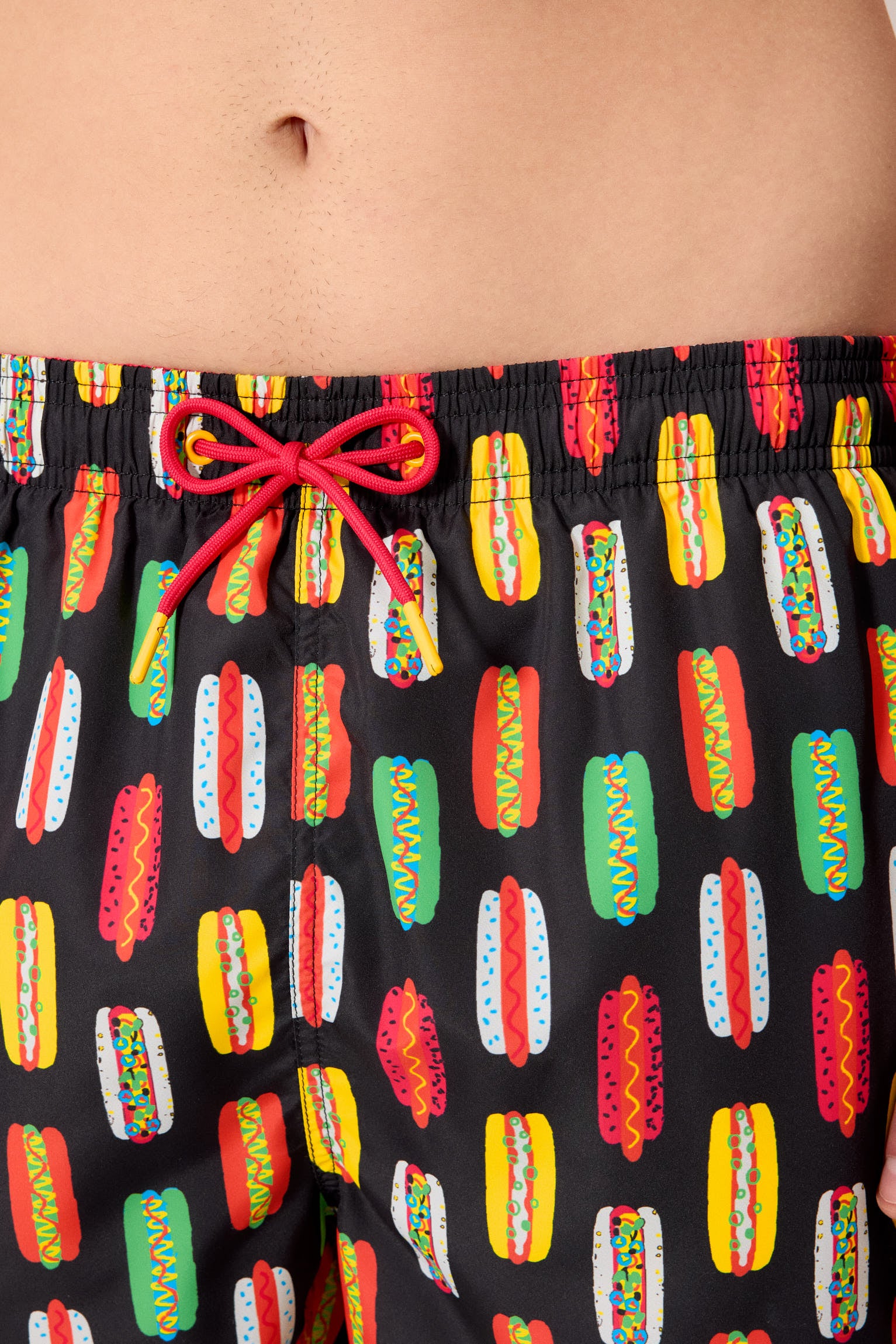 Maillot de bain taille moyenne imprimé hot-dog multicolore Sockarrats