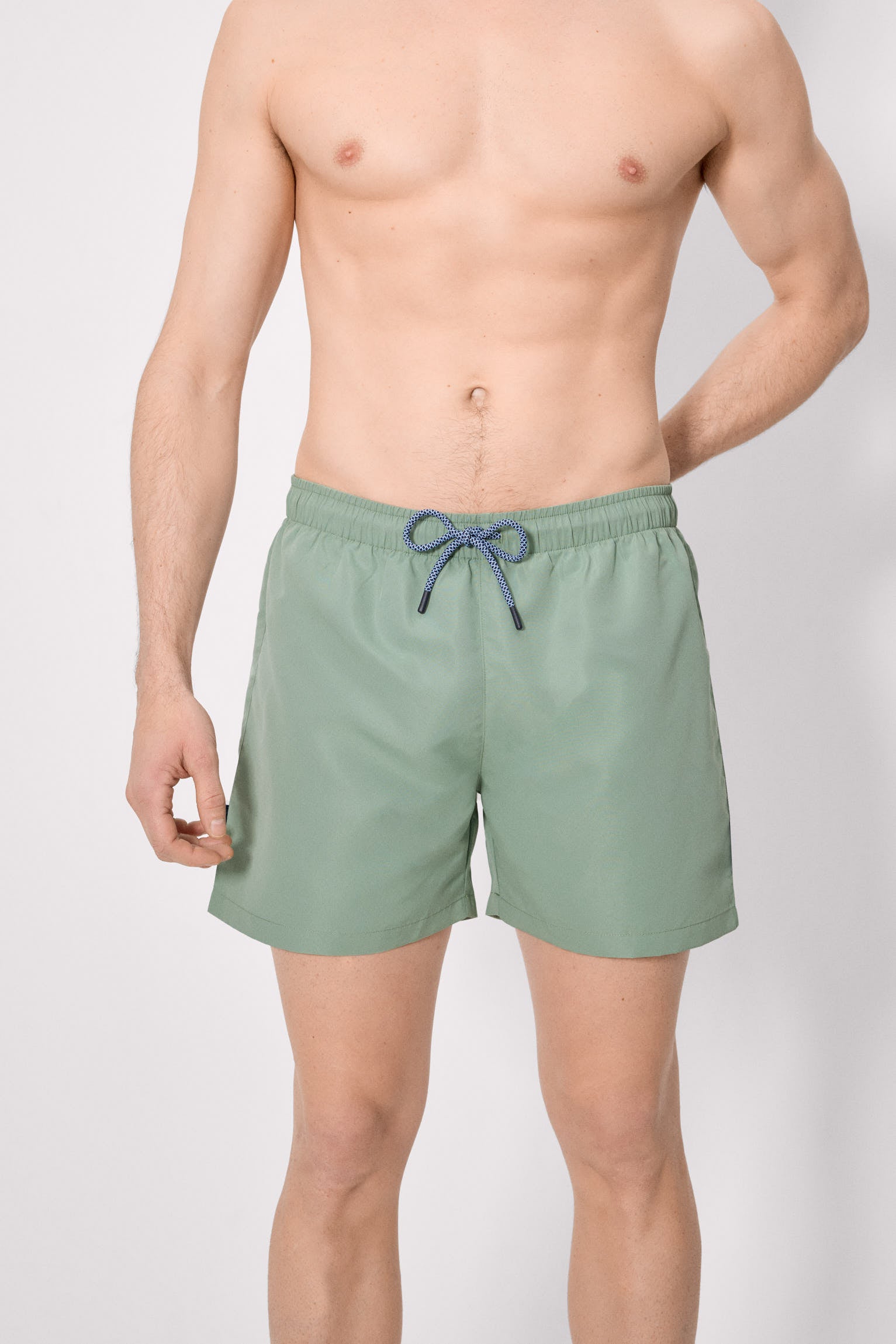 Maillot de bain vert basique mi-long