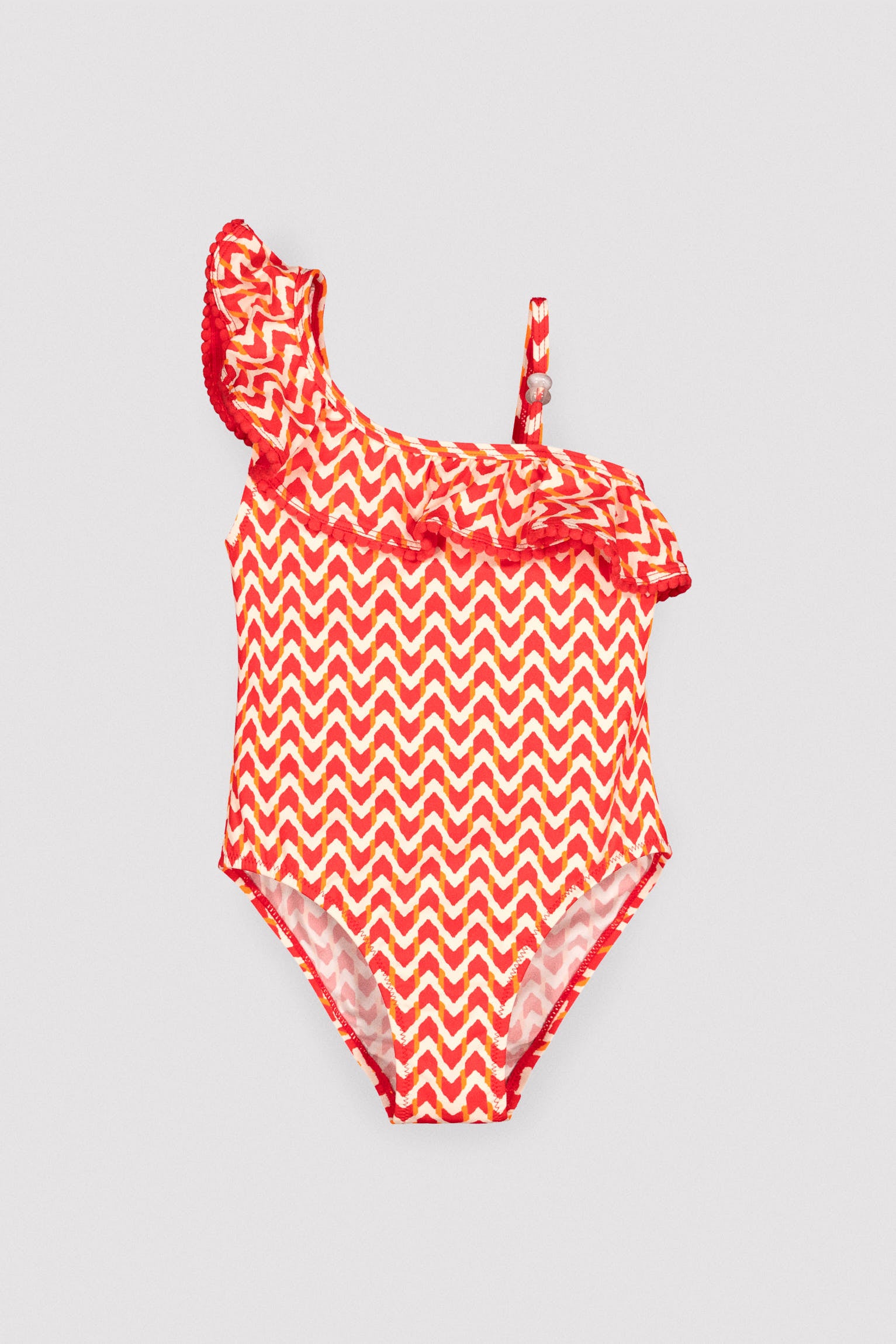Maillot de bain pour fille avec détails à volants et imprimé ethnique