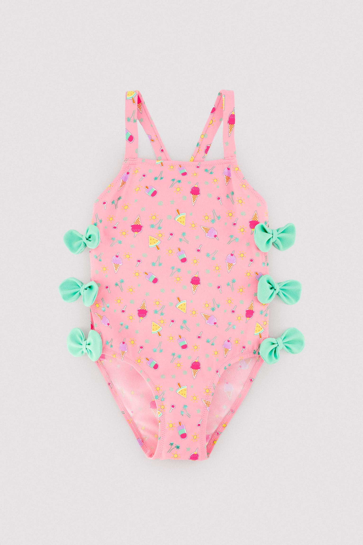 Bañador niña detalle cut-out y lazos estampado veraniego - Ysabel Mora