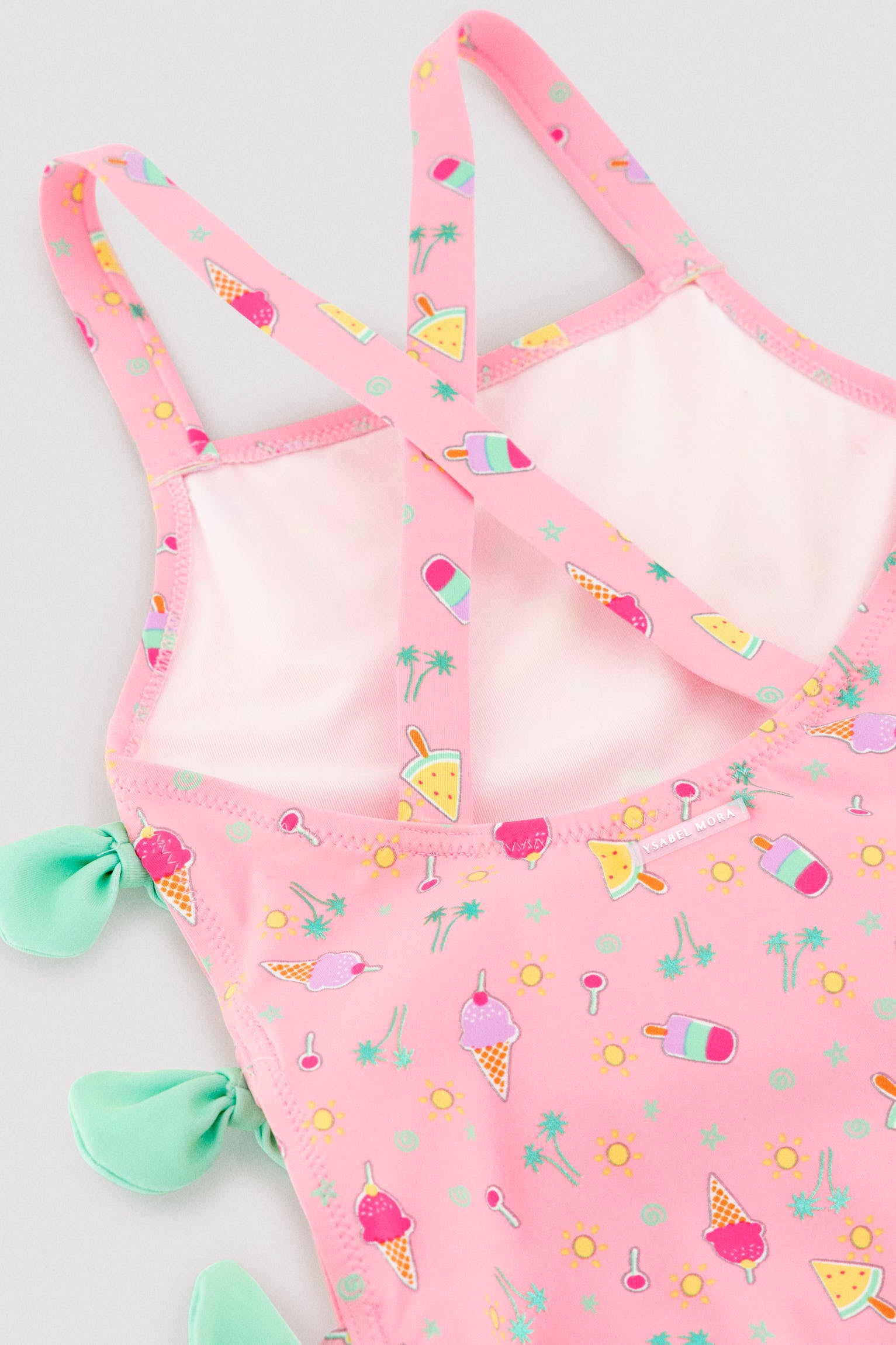 Bañador niña detalle cut-out y lazos estampado veraniego - Ysabel Mora