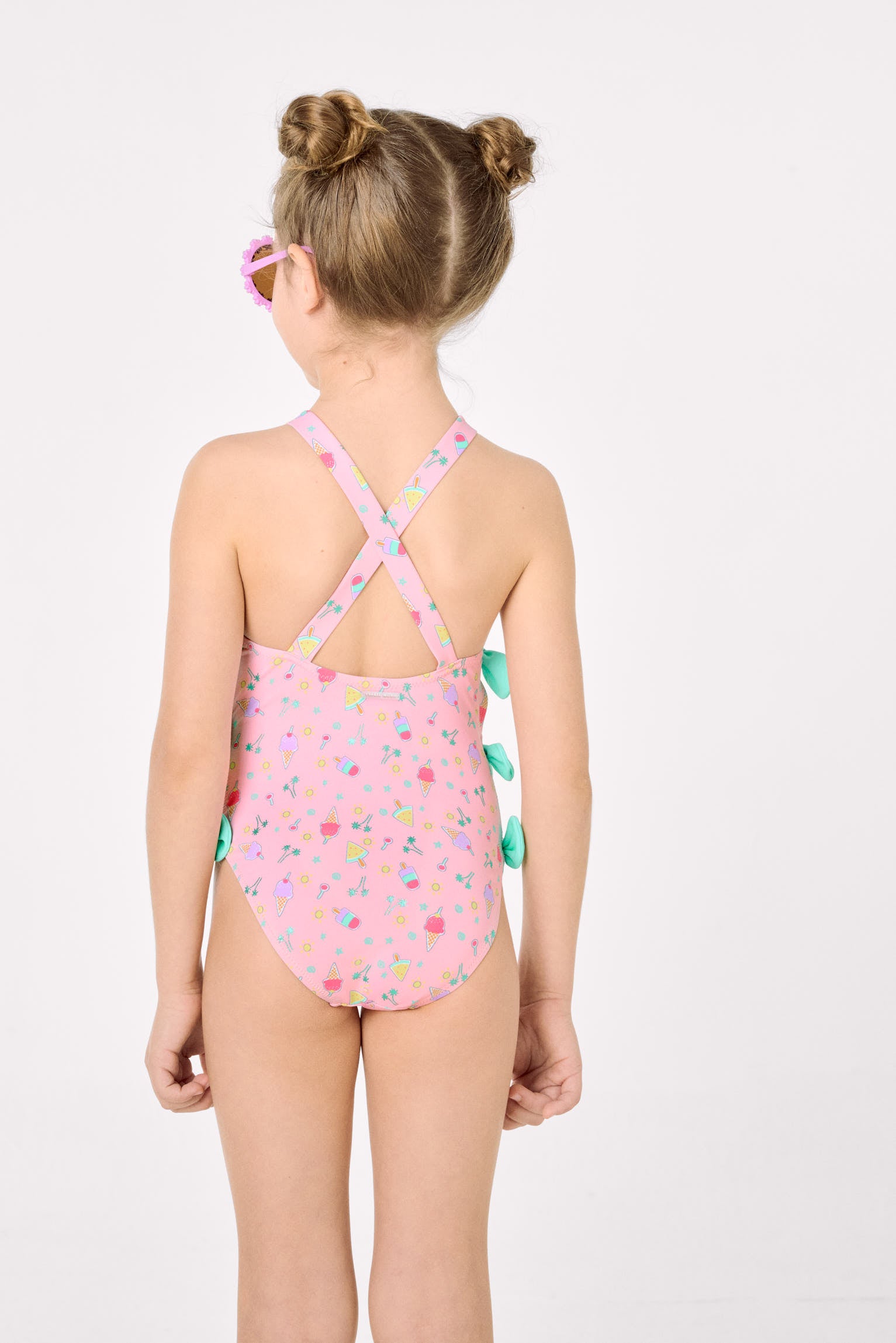 Bañador niña detalle cut-out y lazos estampado veraniego - Ysabel Mora