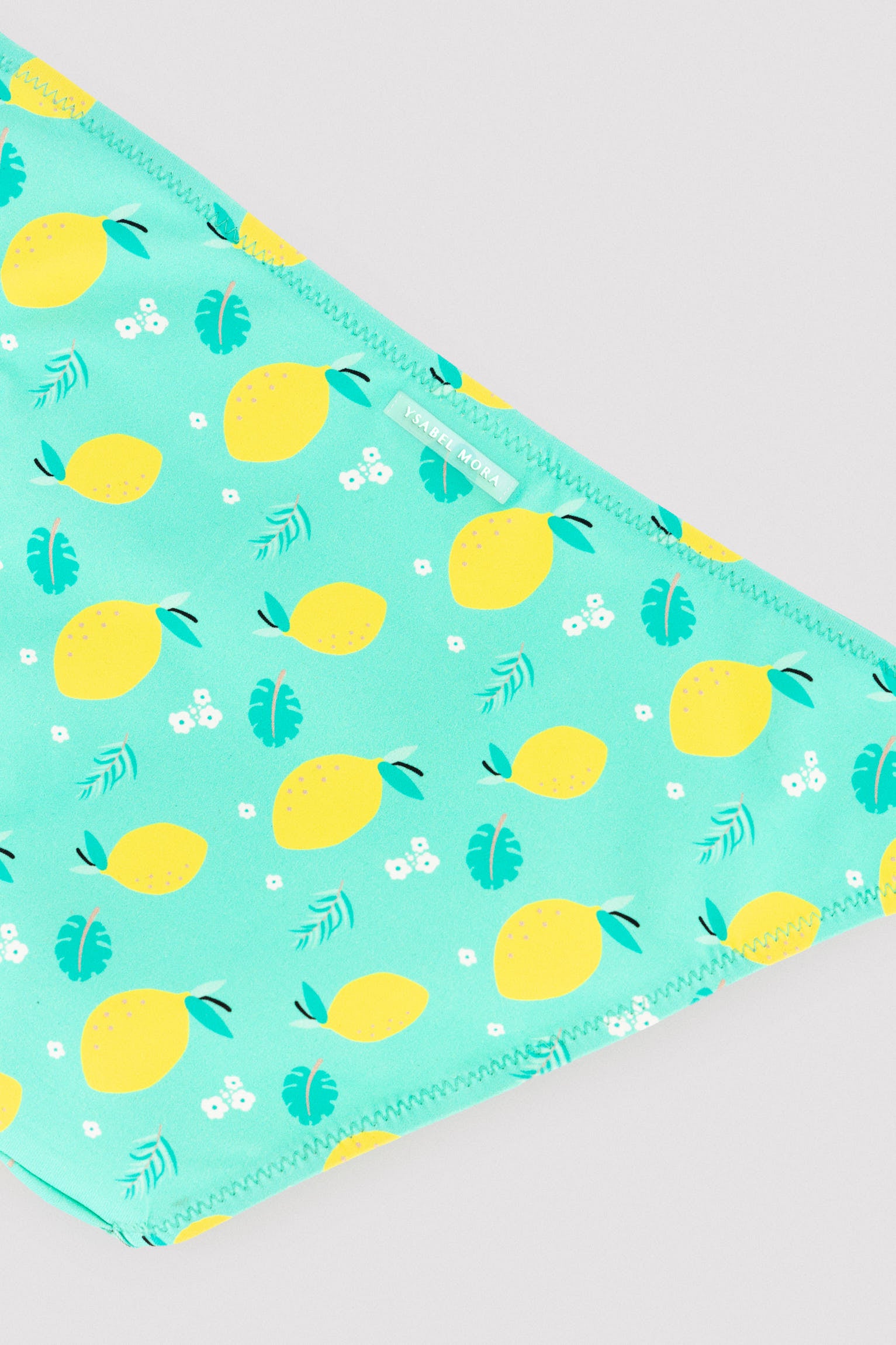 Bikini pour fille avec détails à volants imprimé citron