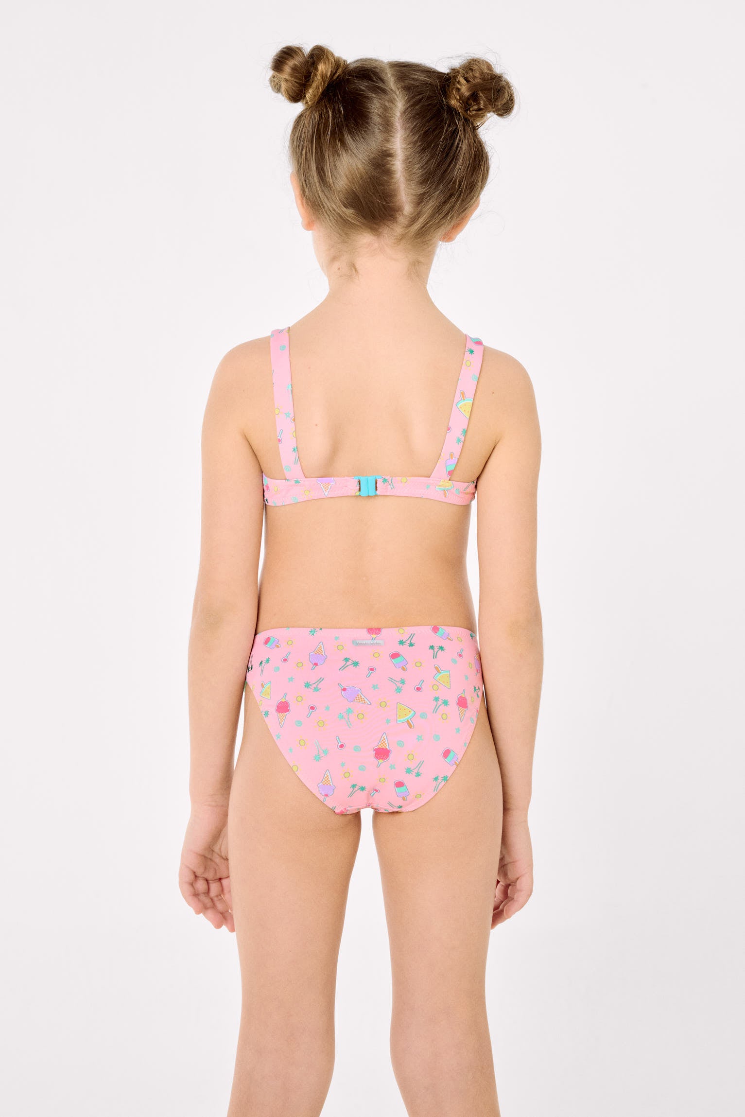 Bikini pour fille avec détails nœud et imprimé d'été glace