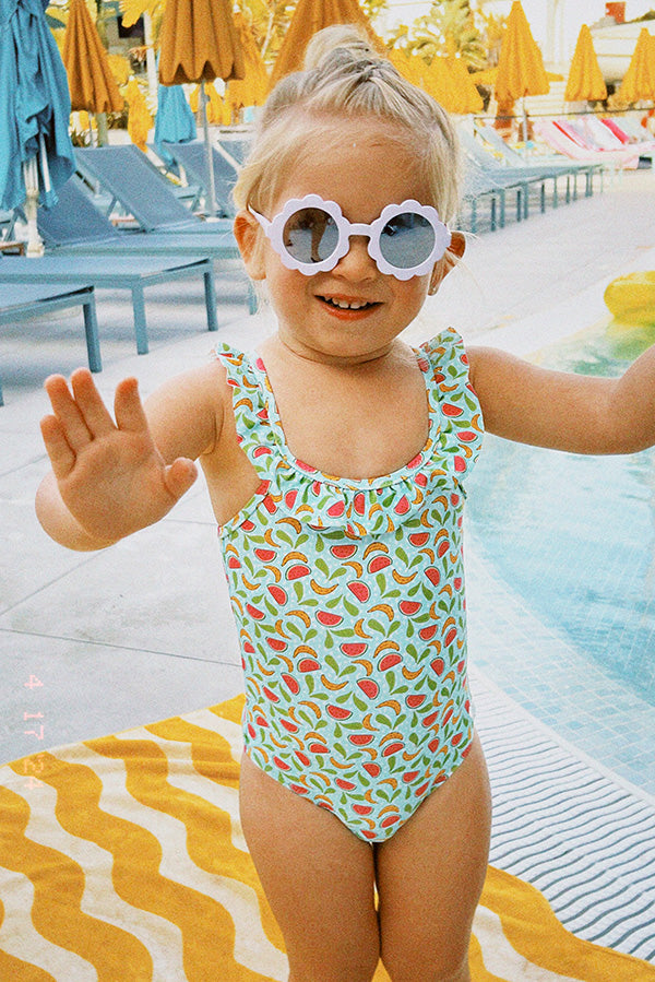 Maillot de bain bébé à volants imprimé fruits