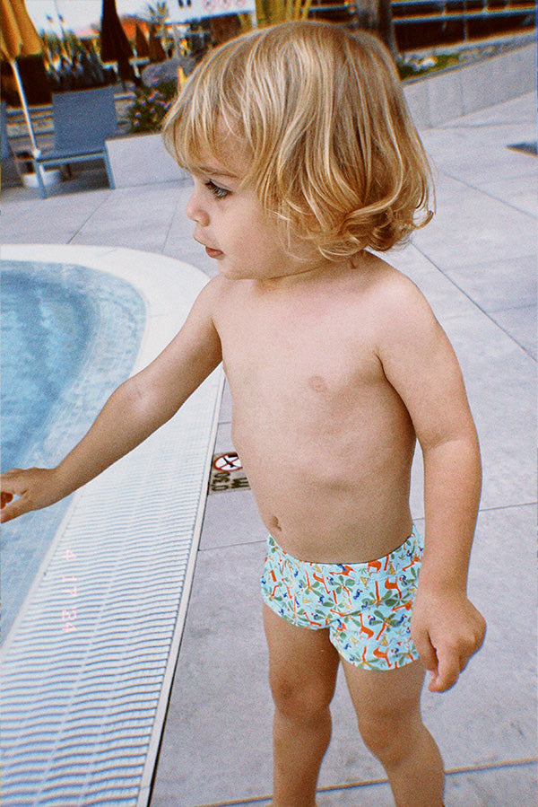 Maillot de bain boxer bébé imprimé palmiers
