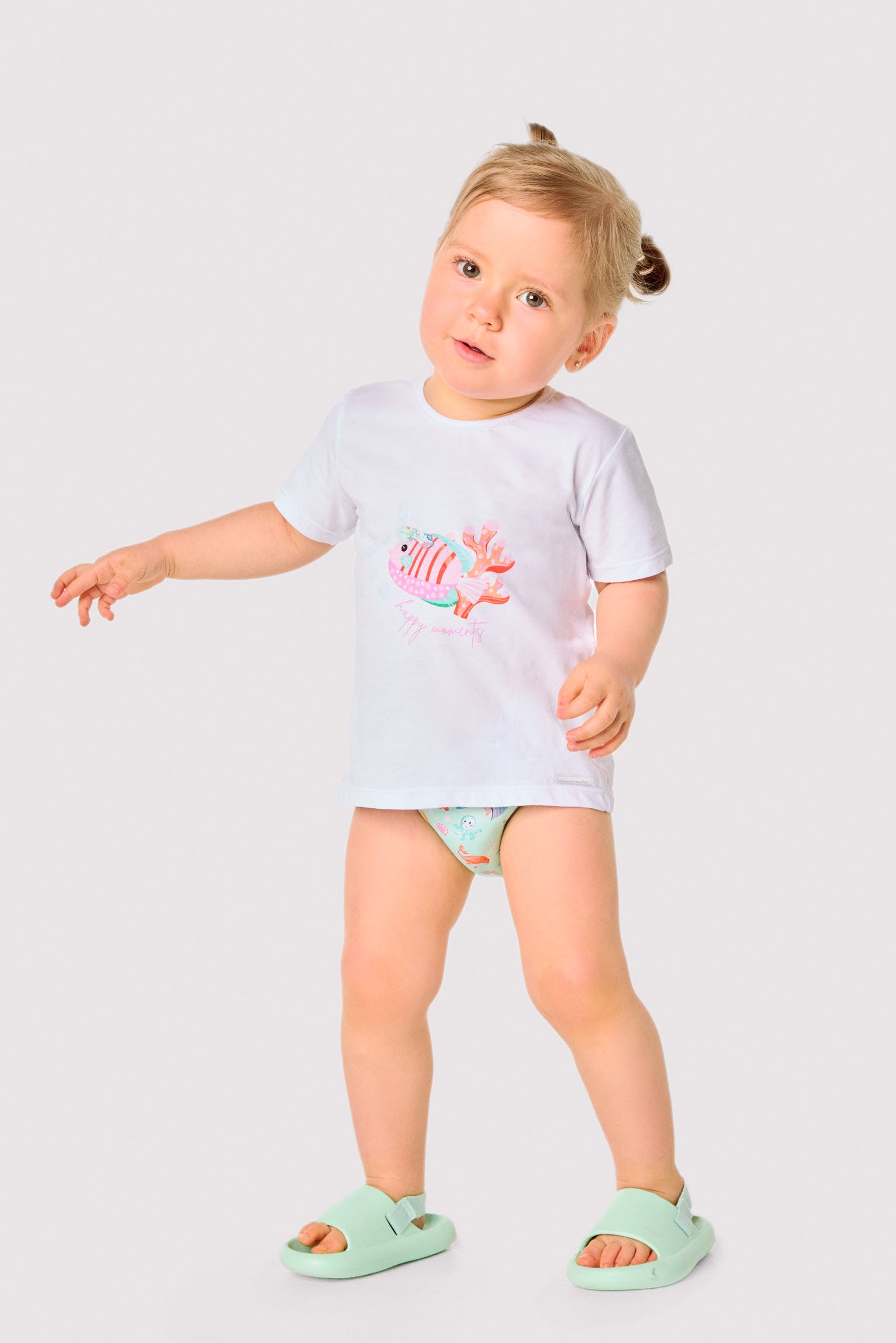 Conjunto bebé camiseta y braguita estampado fauna marina - Ysabel Mora