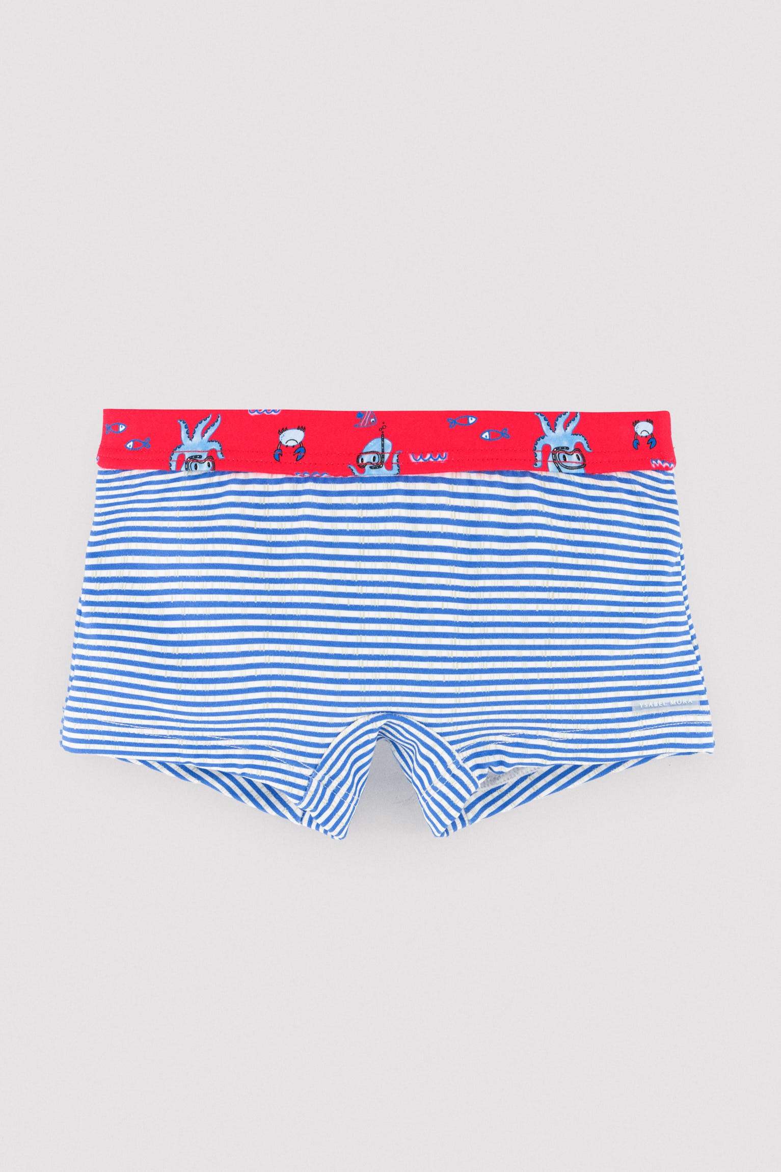Maillot de bain boxer à imprimé pieuvre et rayures