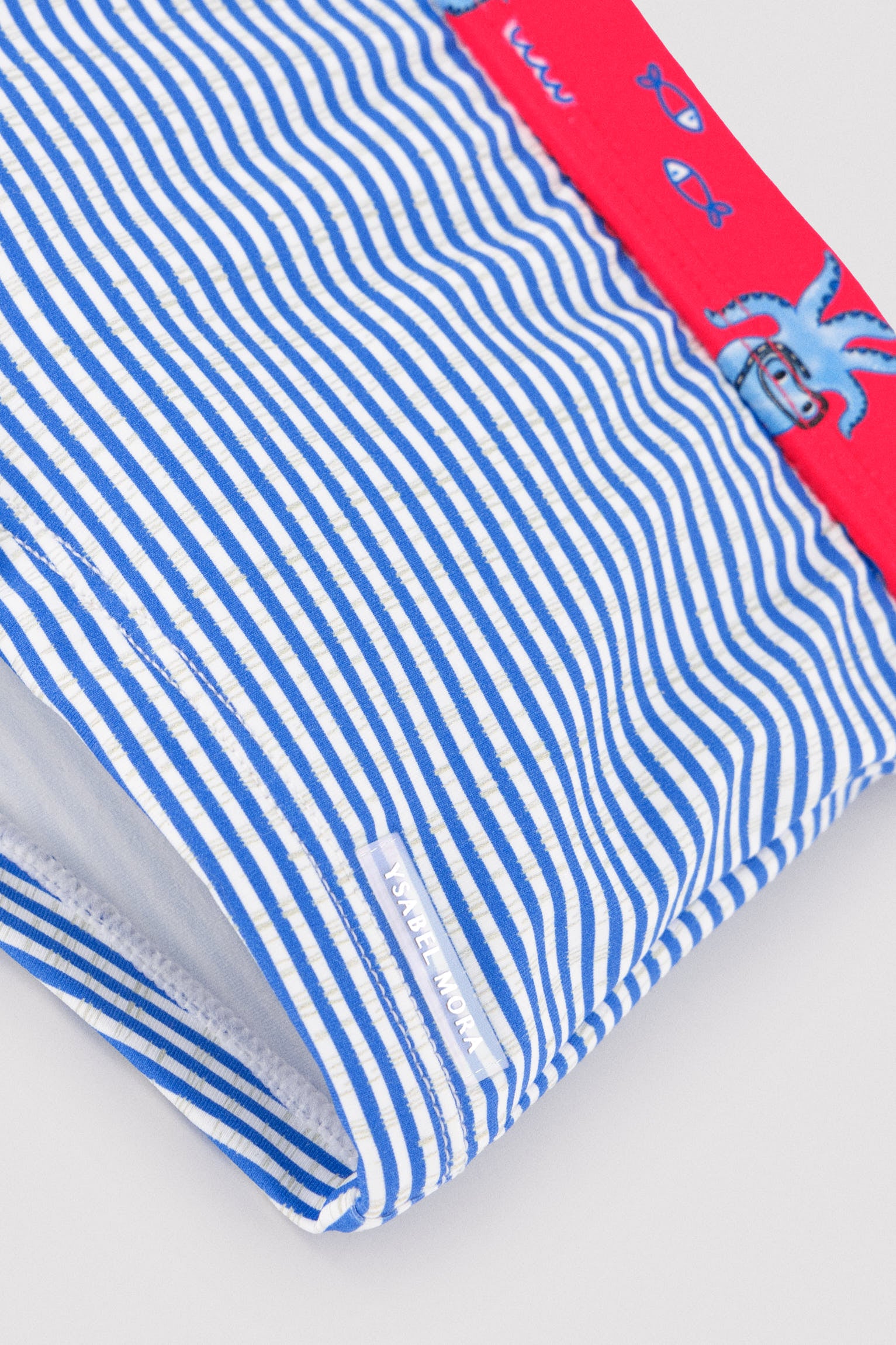 Maillot de bain boxer à imprimé pieuvre et rayures