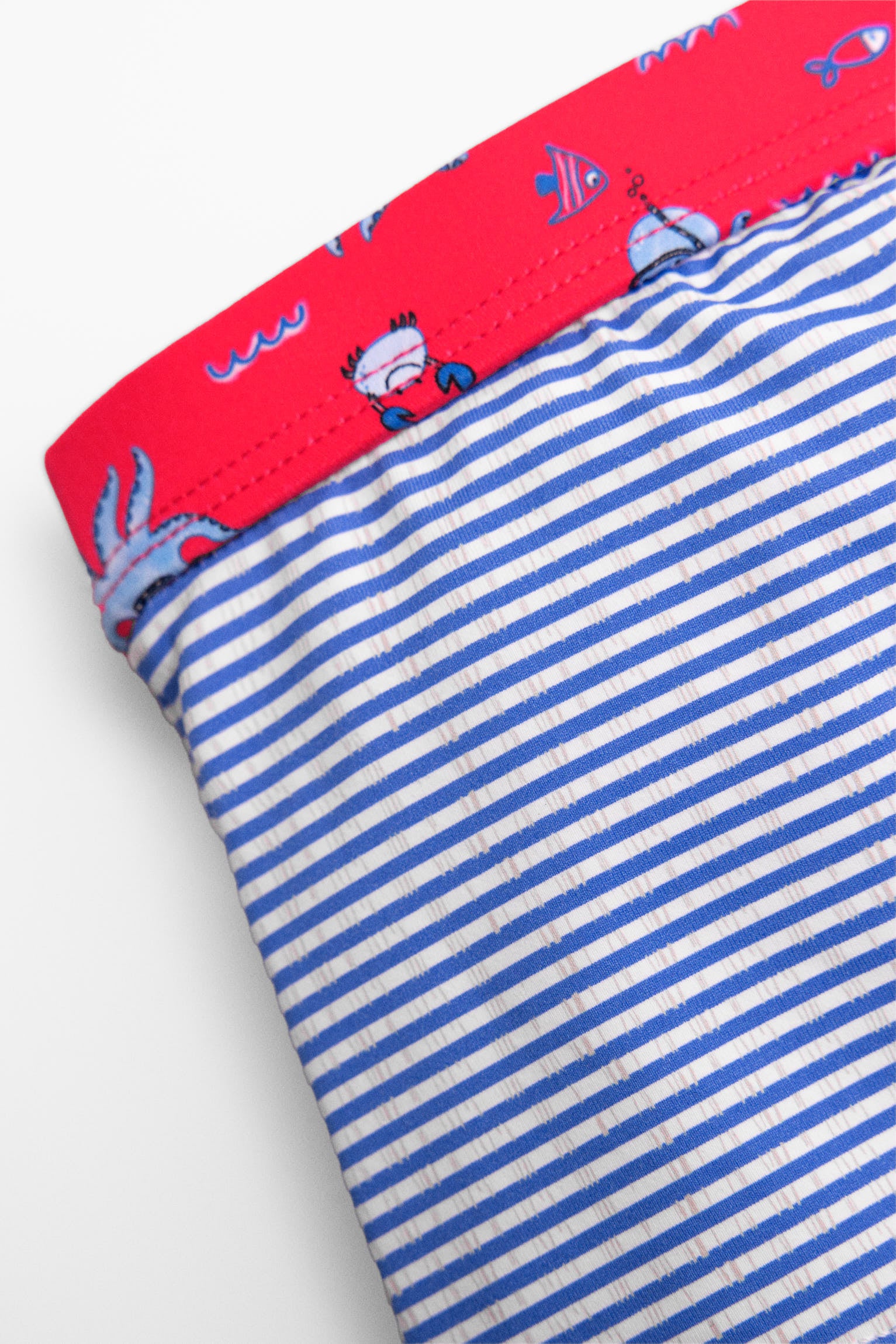 Maillot de bain boxer à imprimé pieuvre et rayures