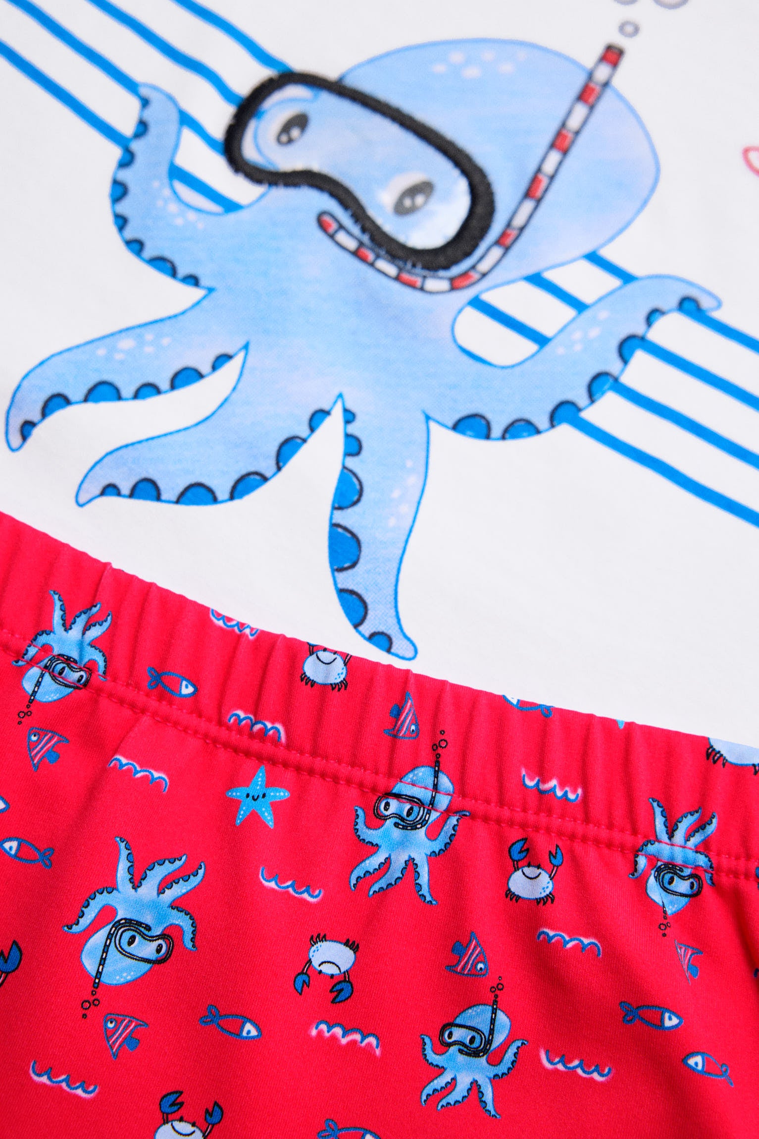 Ensemble t-shirt et caleçon pour bébé avec imprimé pieuvre