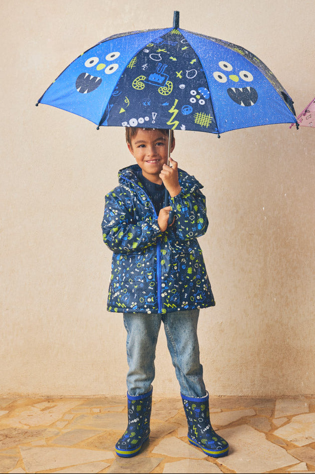 PRÉCOMMANDE Bottes de pluie garçon imprimé monstres doublure sherpa