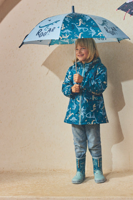 Imperméable garçon imprimé dinosaures doublure polaire