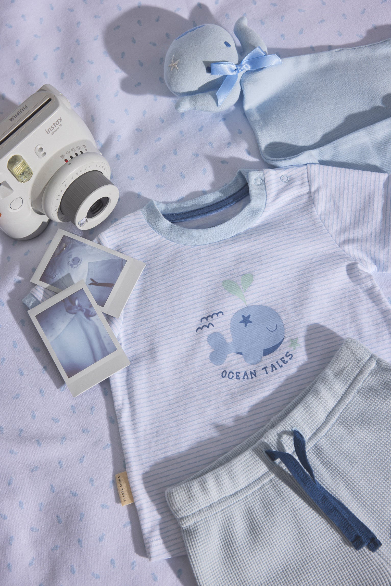 Ensemble bébé t-shirt manches courtes et short Ocean Tales bleu
