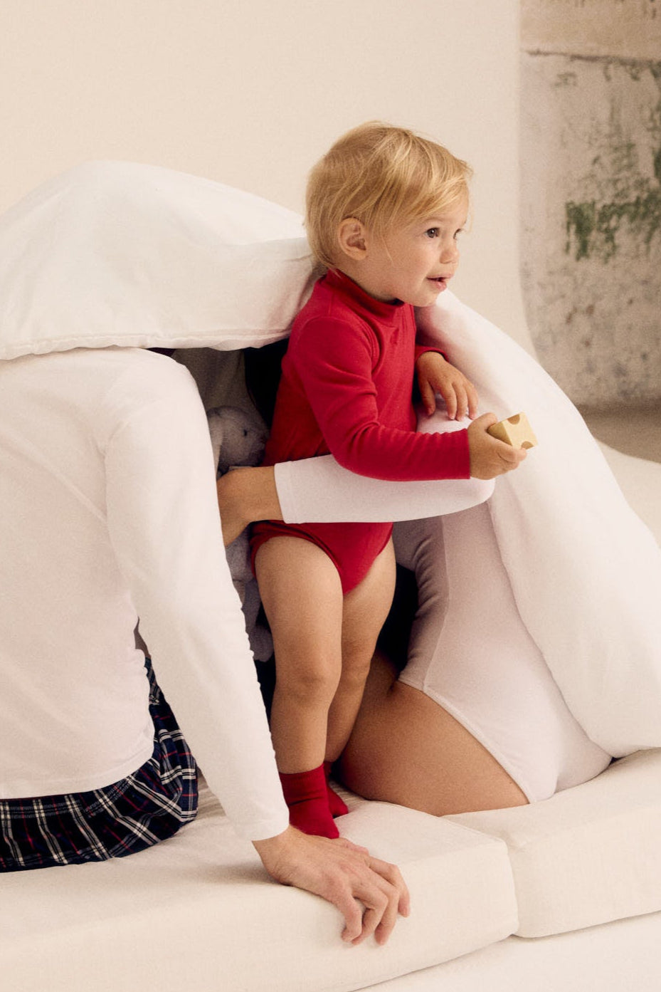 Body bébé col roulé basique rouge