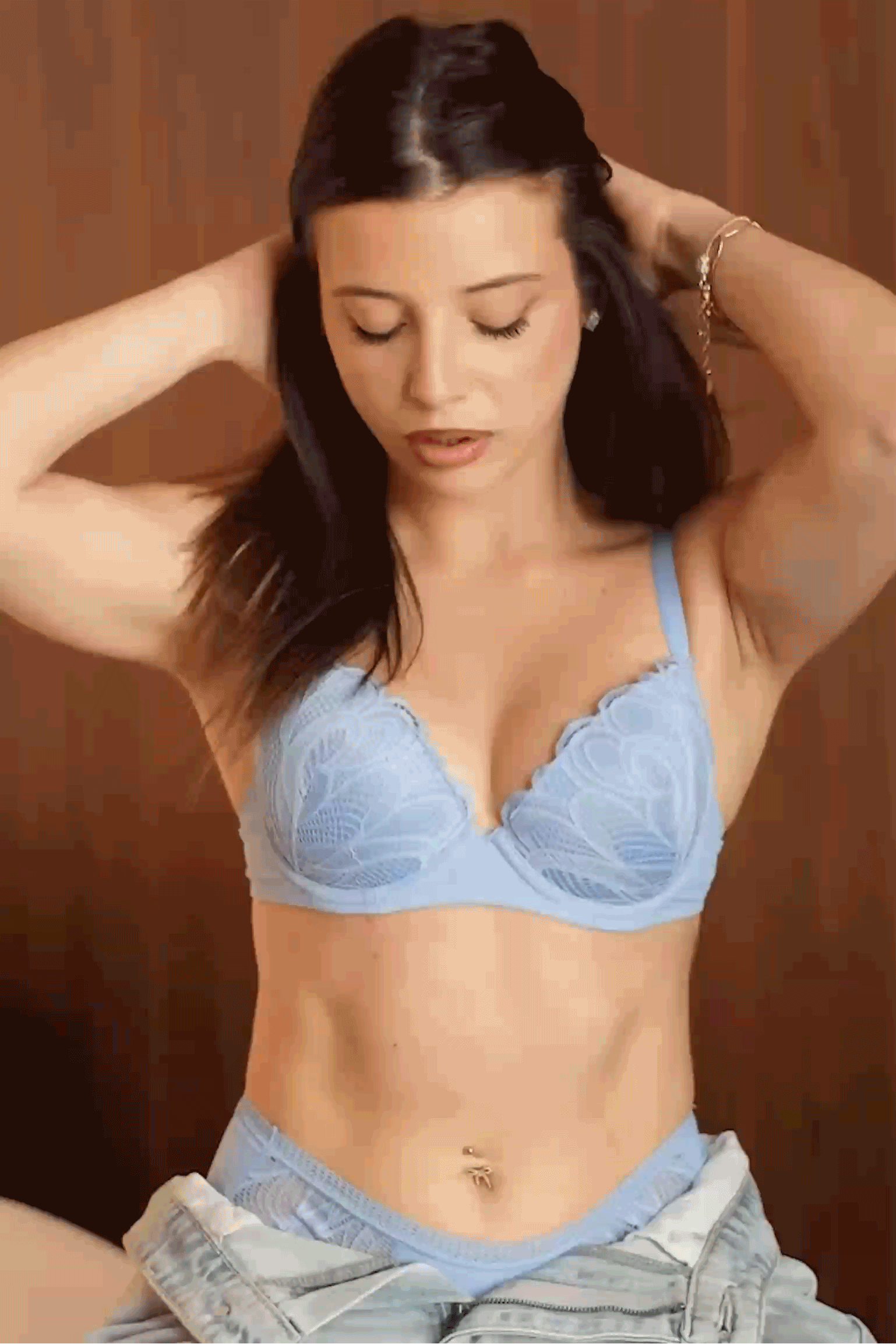 Ensemble push-up en dentelle bleue @nicole_micolii