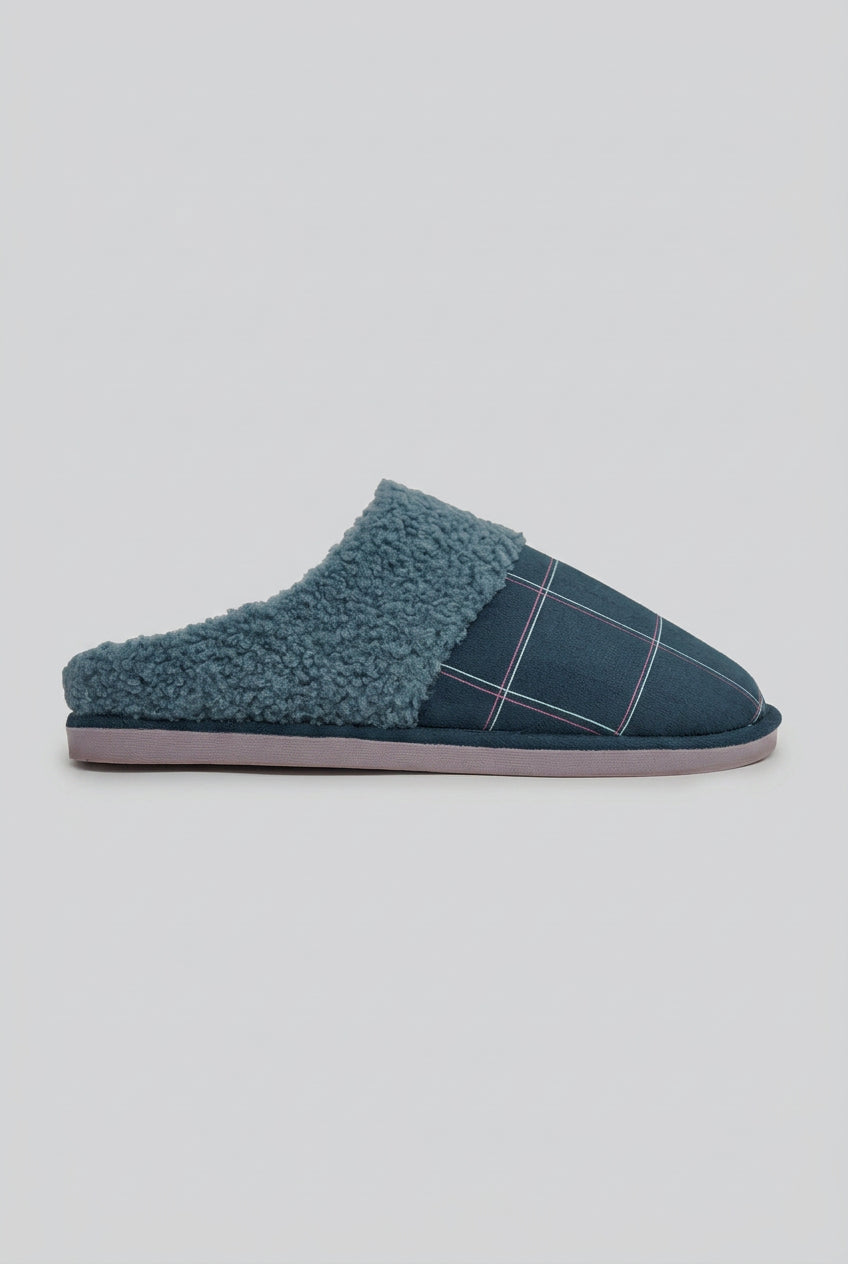 Chaussons homme rayés avec intérieur effet mouton