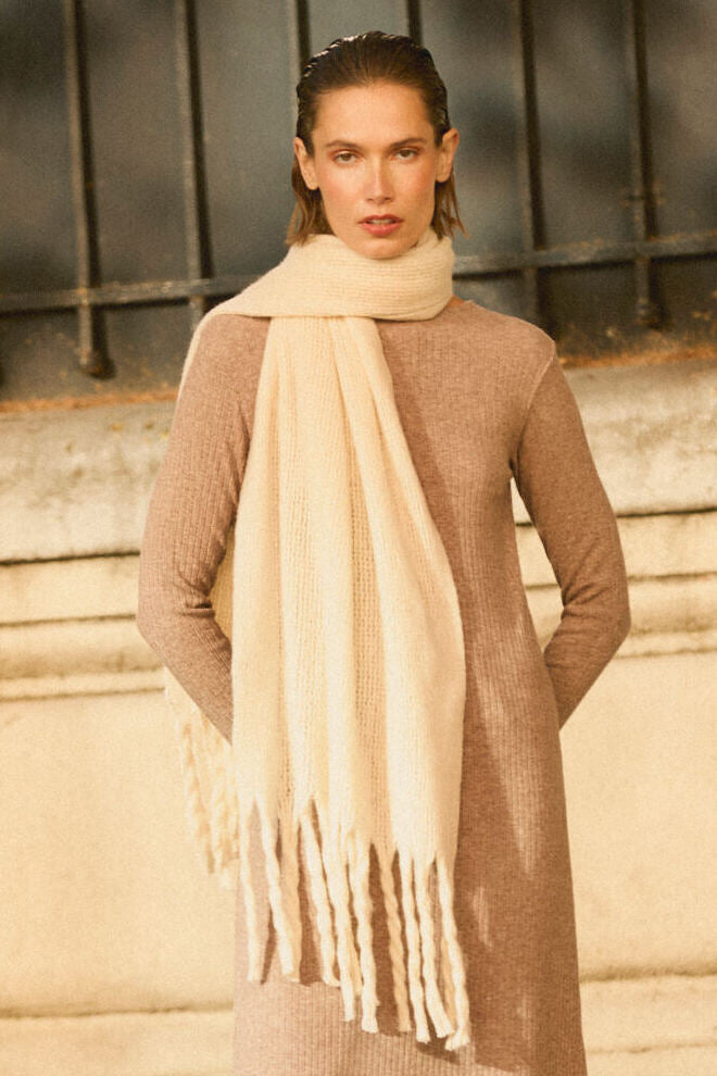 Écharpe unie beige