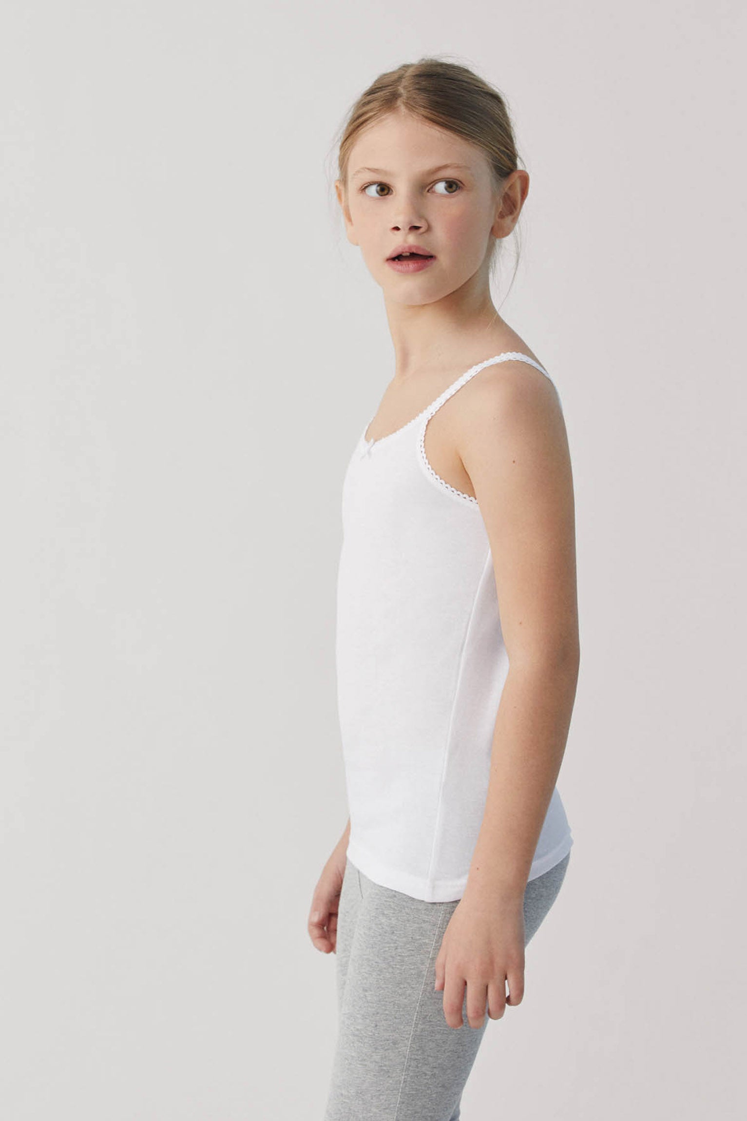 18309 2 camiseta interior niña tirantes - Blanco