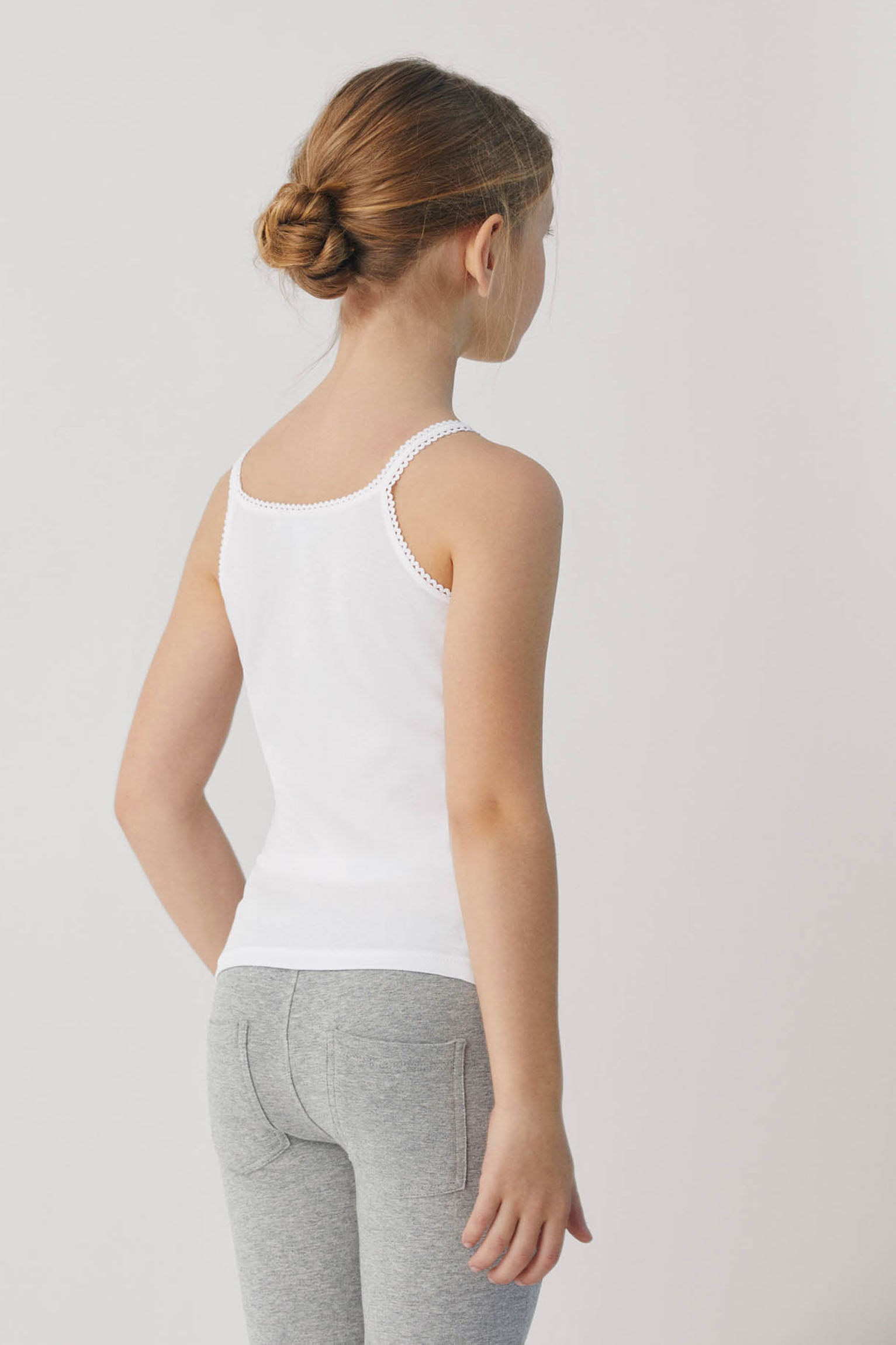18309 3 camiseta interior niña tirantes - Blanco