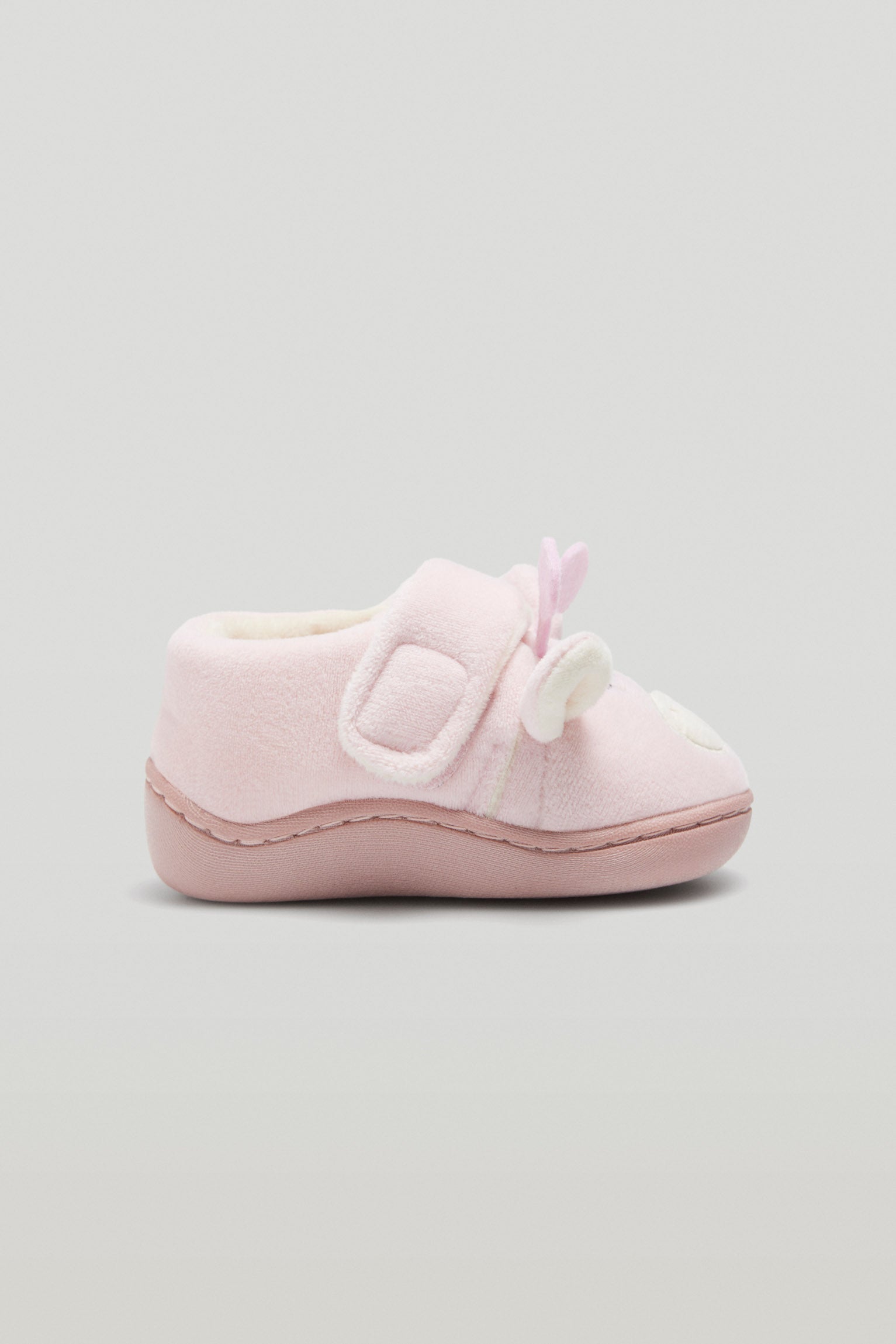 Zapatillas de casa bebé cierre adherente rosa - Ysabel Mora