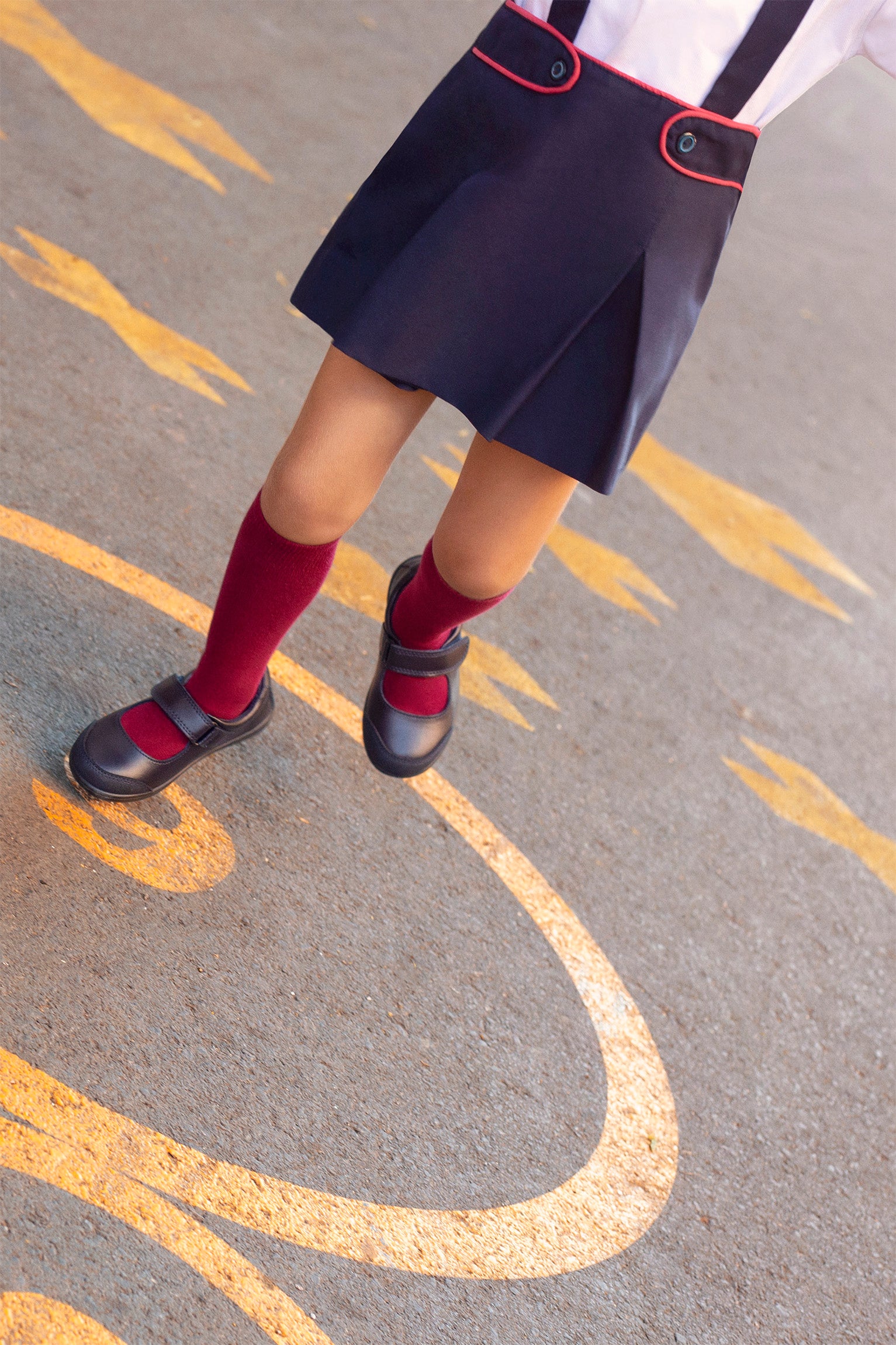 Chaussettes longues enfant en coton marron