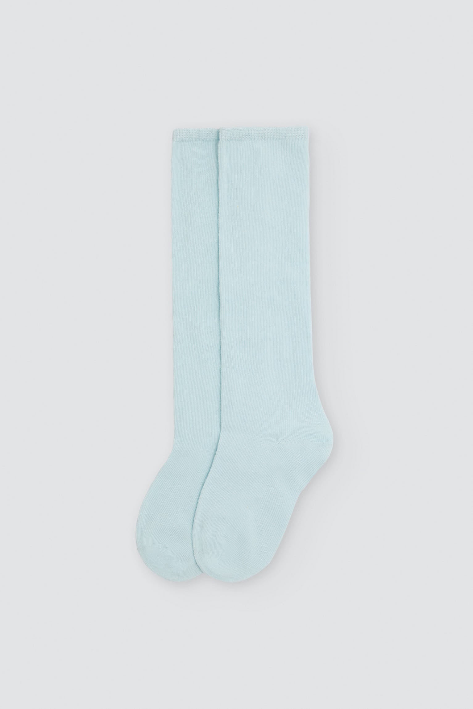 Chaussettes hautes enfant basiques bleu ciel