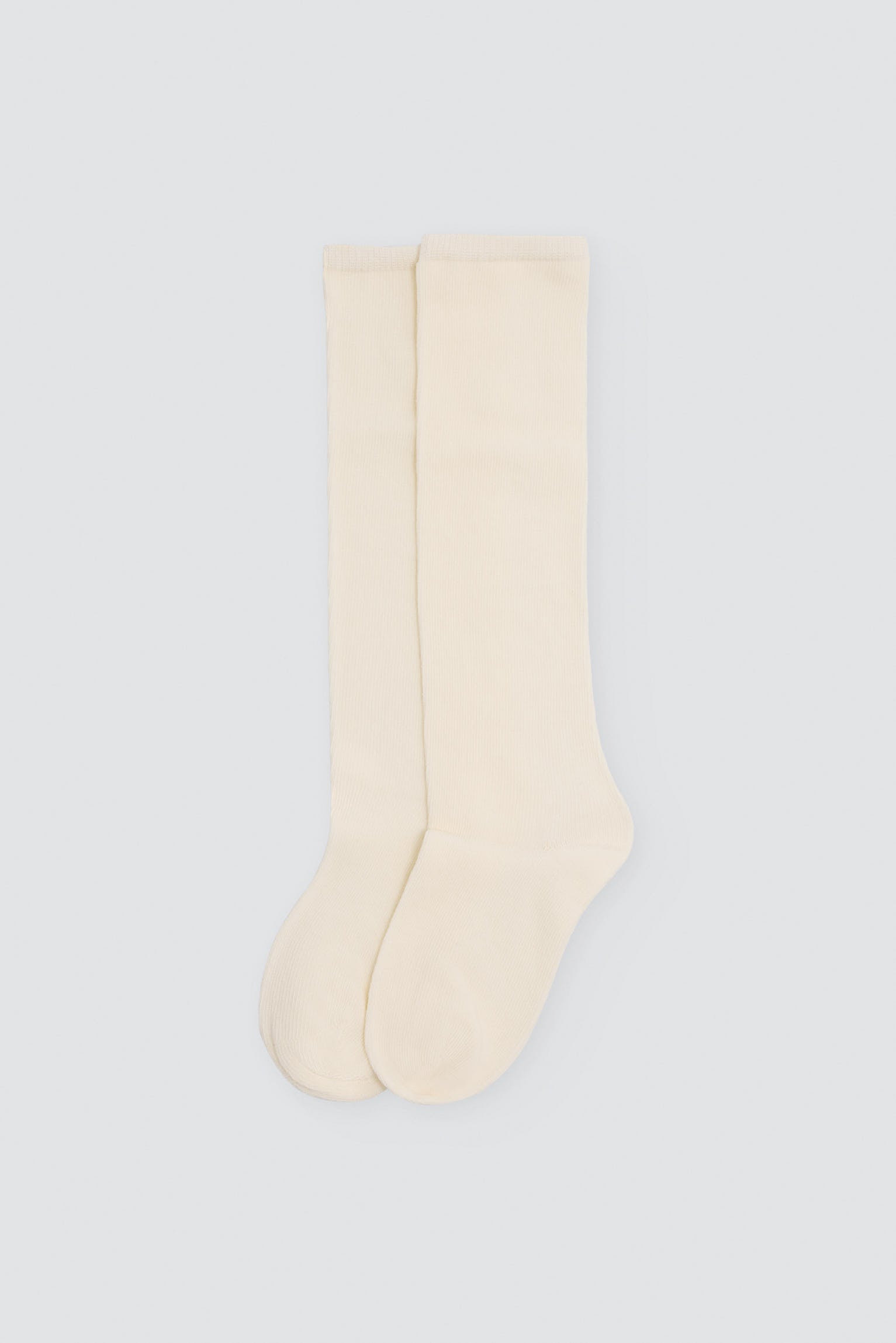 Chaussettes hautes enfant basiques ivoire