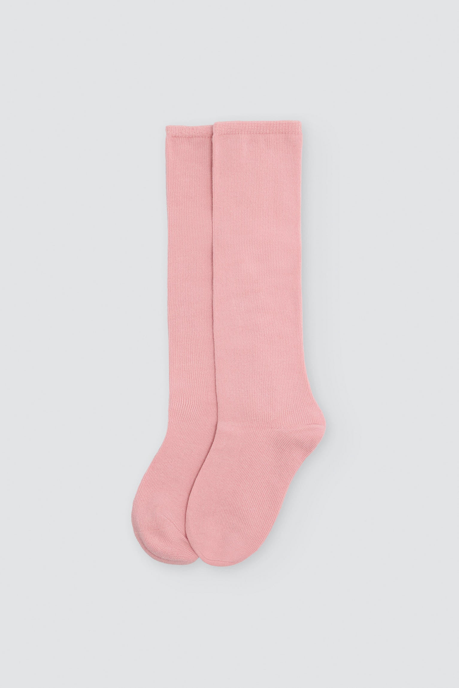 Chaussettes hautes enfant basiques rose poudré