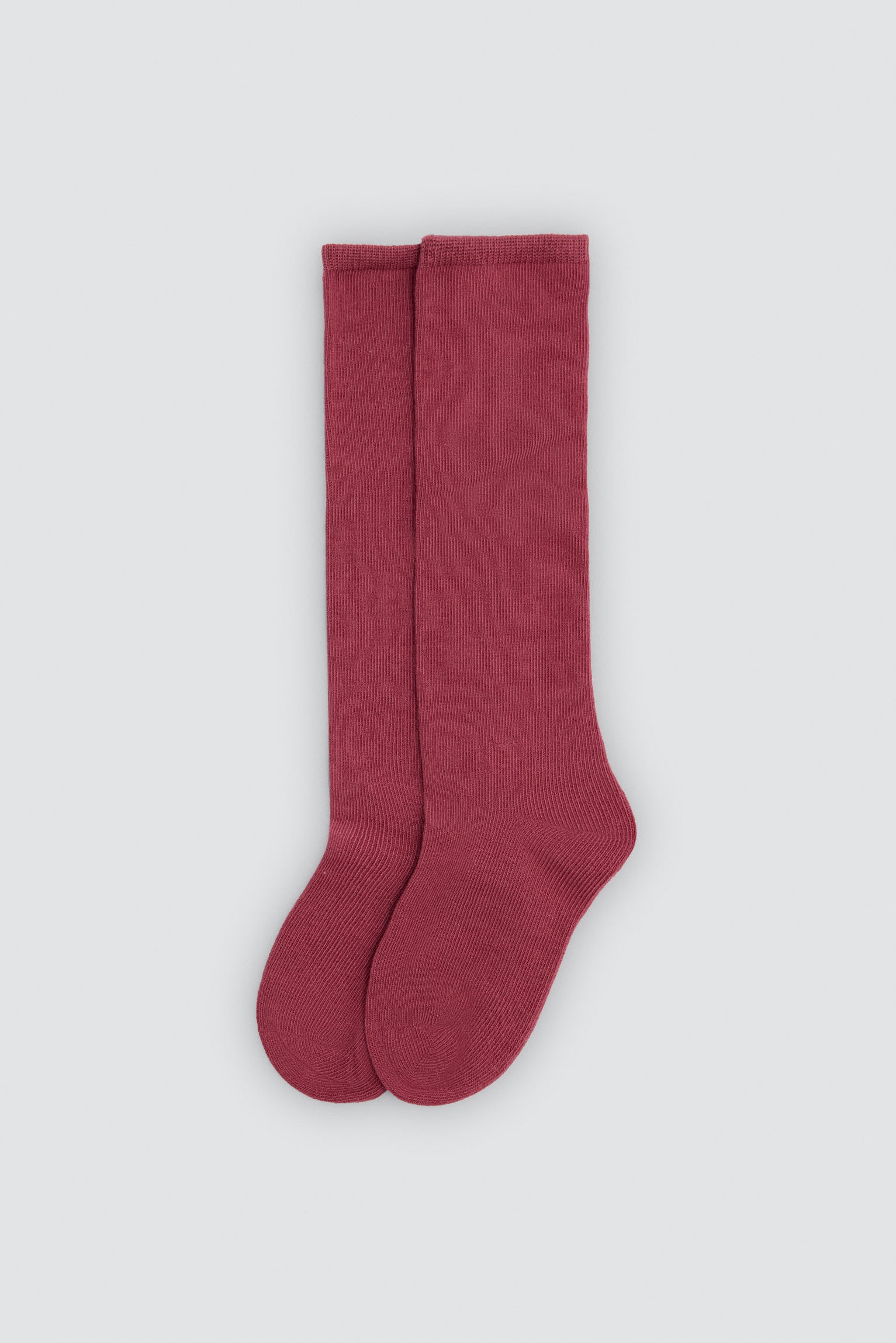 Chaussettes hautes enfant basiques rose foncé
