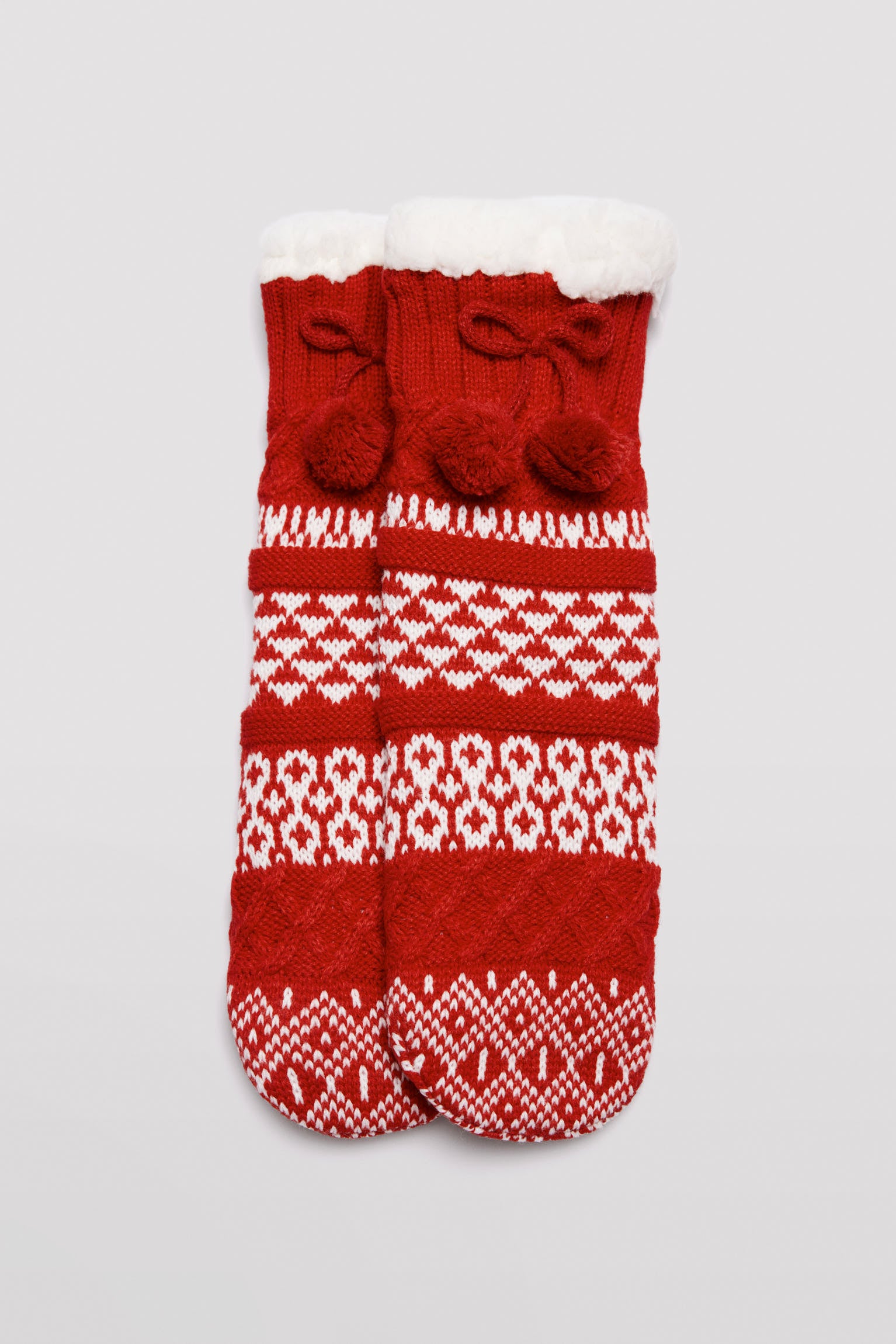 02954-1-calcetines-navidenos-pompon-infantil-ysabel-mora - Rojo