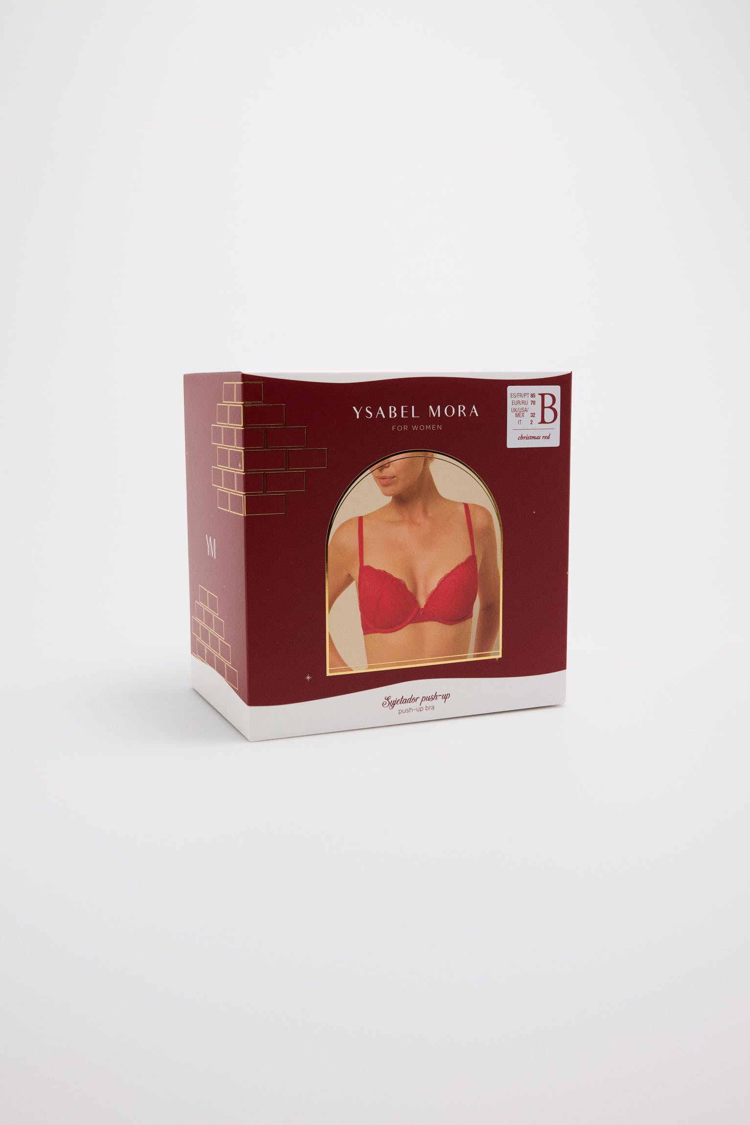 Soutien-gorge push-up à armatures en dentelle rouge