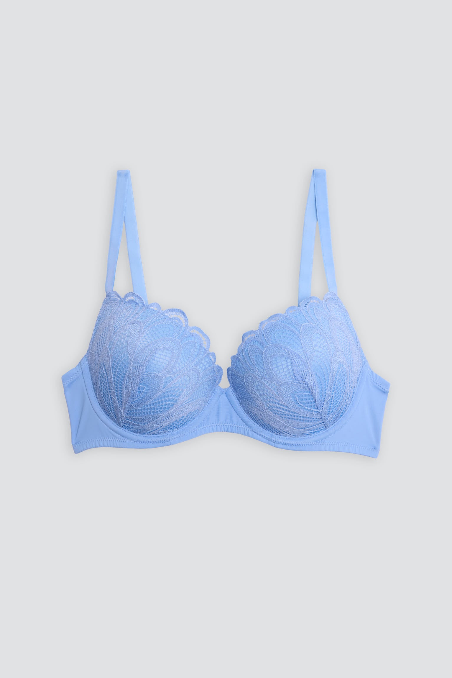Sujetador push-up con encaje azul - Ysabel Mora