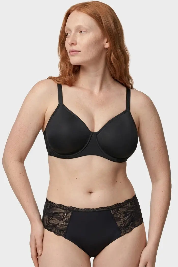 Culotte midi avec détails en dentelle noire