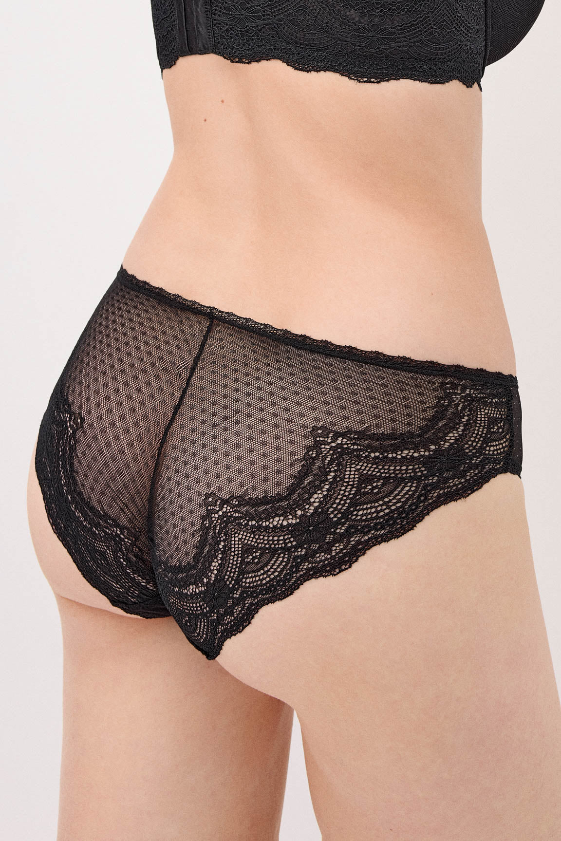 Culotte midi noire en plumeti