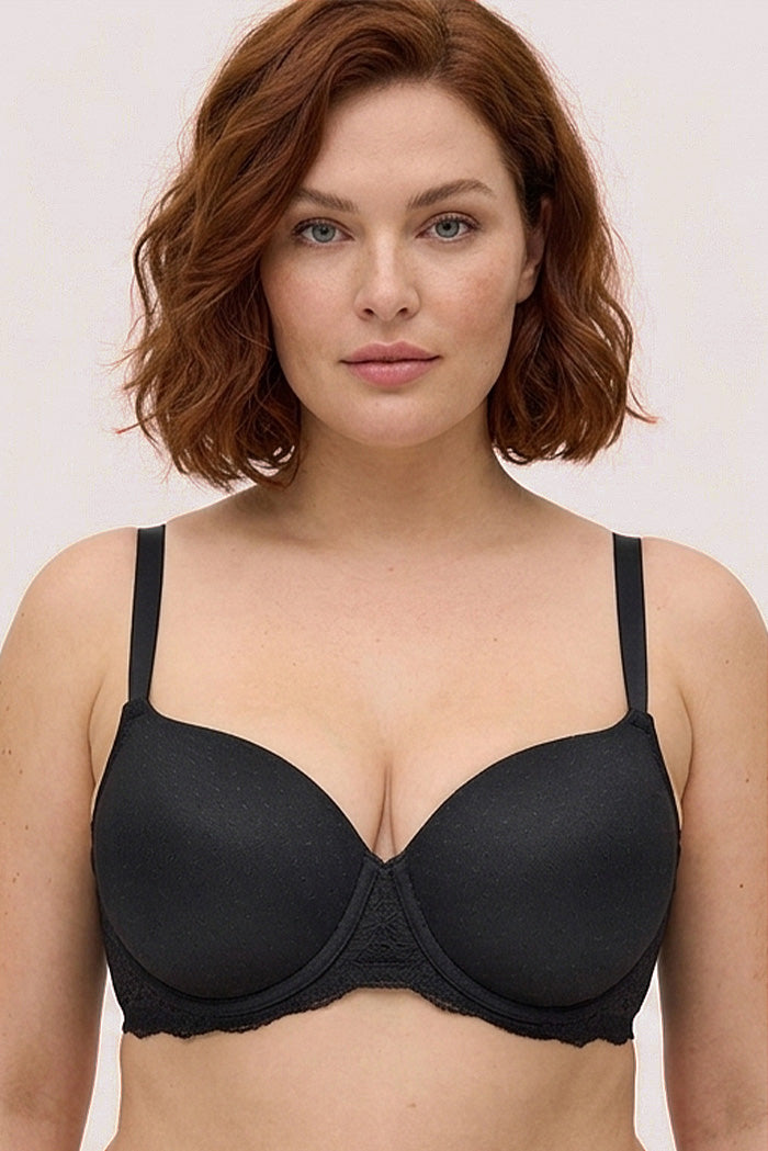 Soutien-gorge à armatures avec rembourrage en plumes noires