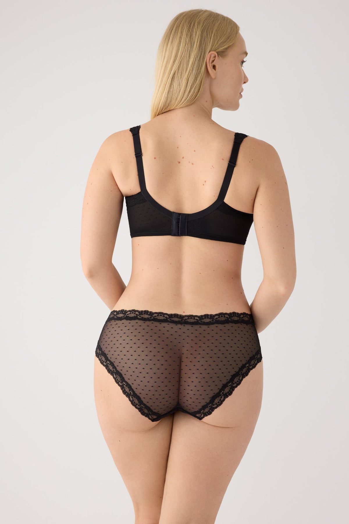 Culotte midi plumetis noir