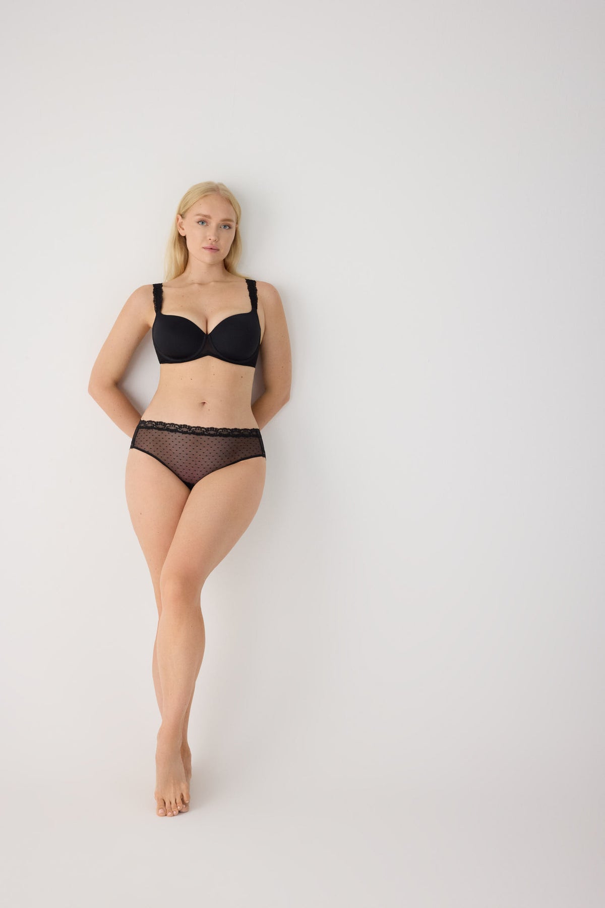 Culotte midi plumetis noir
