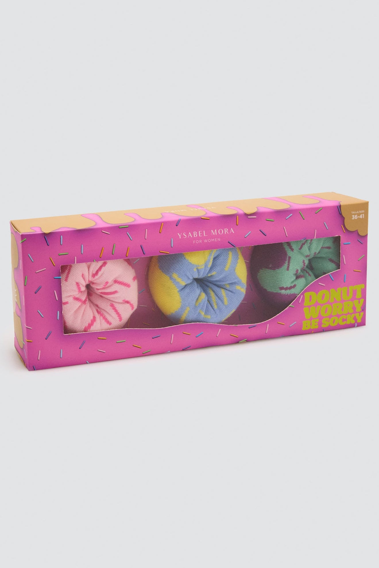 Coffret cadeau de 3 chaussettes donuts multicolores