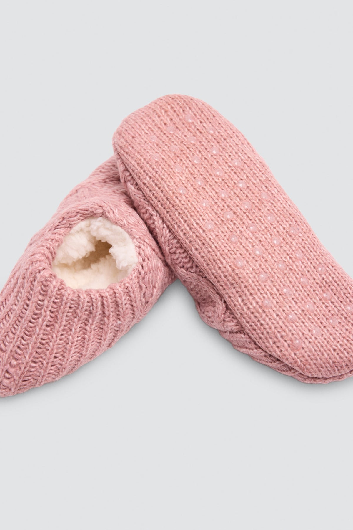 Chaussons-chaussettes femme antidérapants rose