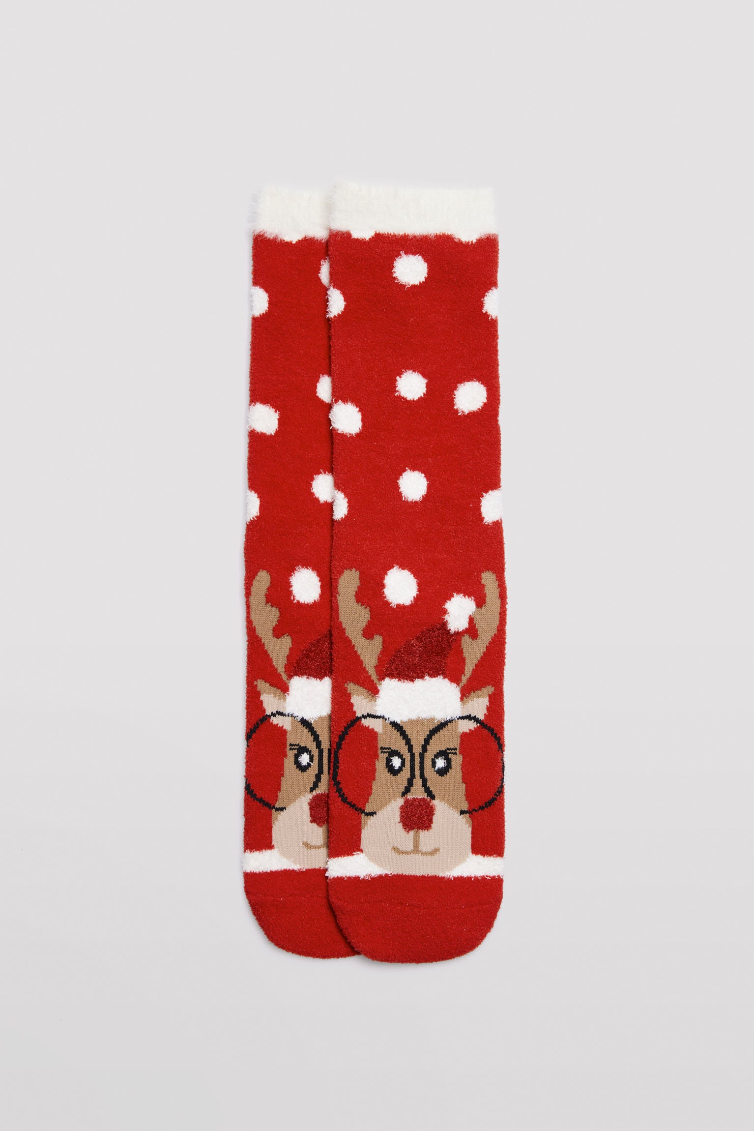 12237-1-calcetines-navidad-reno-mujer-ysabel-mora - Rojo