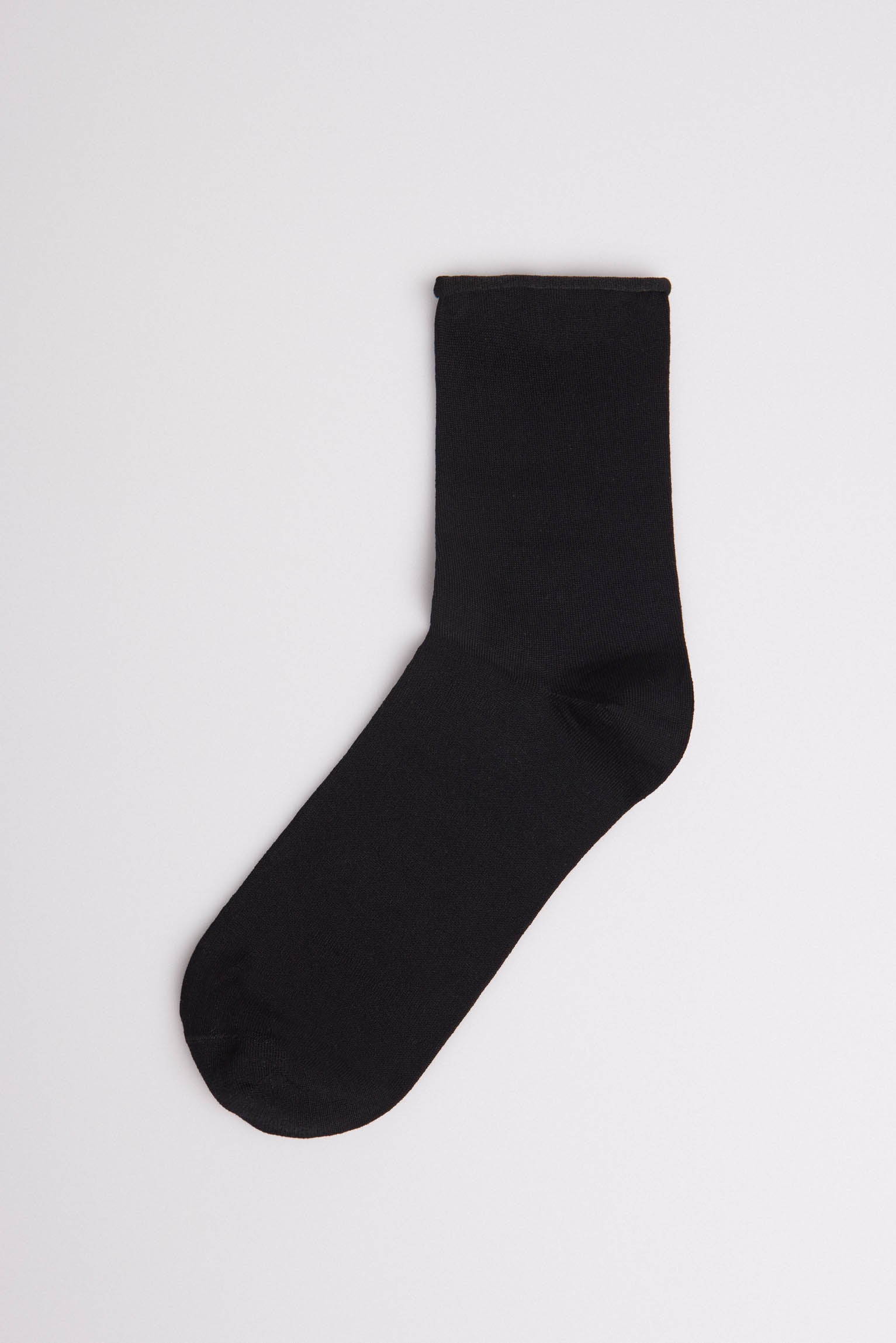 Chaussettes basiques sans revers fil d'Ecosse noir