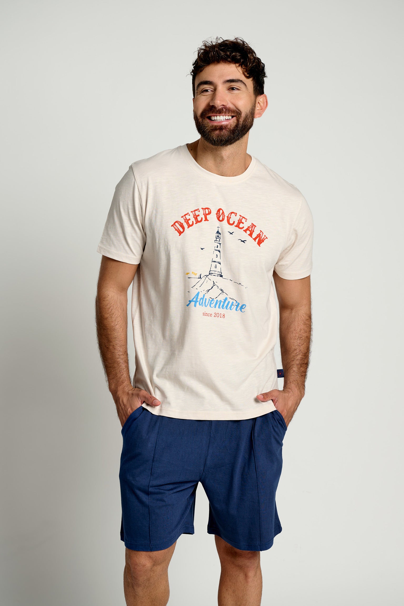 Pijama hombre manga corta algodón Ocean Adventure | MUYDEMI - Ysabel Mora
